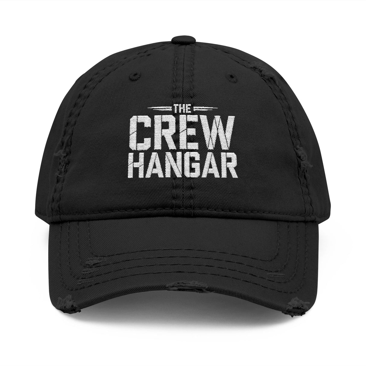 The Crew Hangar Distressed Embroidered Dad Hat Unisex Casual Vintage Cap For Everyday Wear