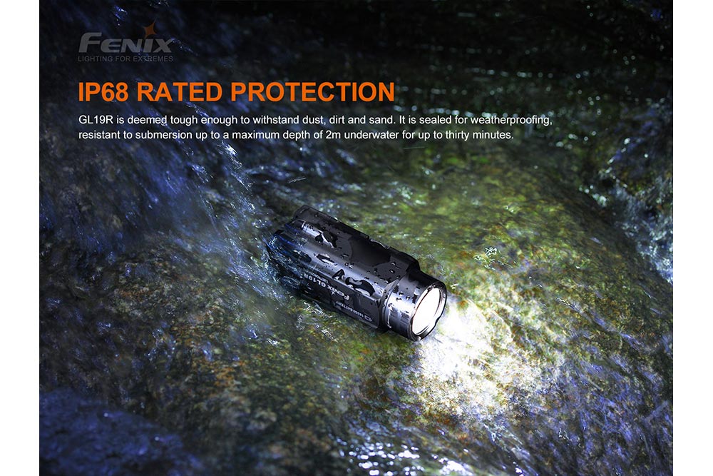 Fenix GL19R Rechargeable Tactical Light Glock Rail Mount 1200 Lumen USB Type C For Tactical Enthusiasts