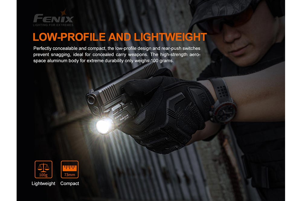 Fenix GL19R Rechargeable Tactical Light Glock Rail Mount 1200 Lumen USB Type C For Tactical Enthusiasts