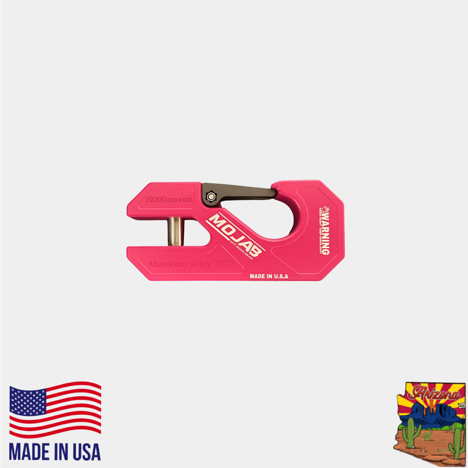 Aluminum winch shackle, closed latch (LIFE TIME WARRANTY*)