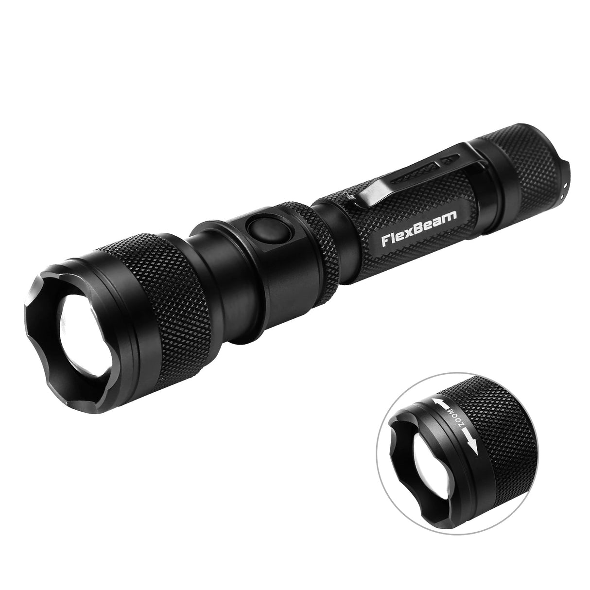 FlexBeam- 1200 Lumen Adjustable Beam Rechargeable Flashlight