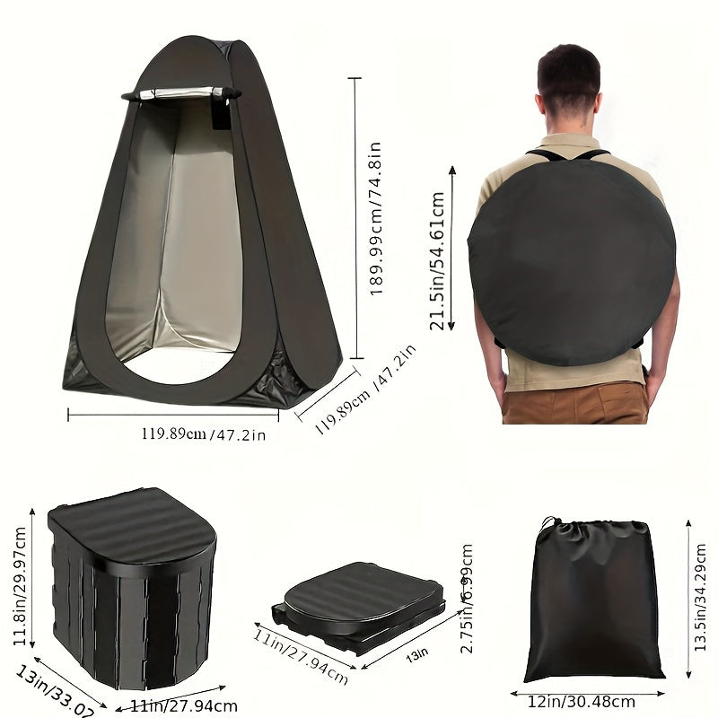 Portable Outdoor Toilet Kit with Privacy Tent-2