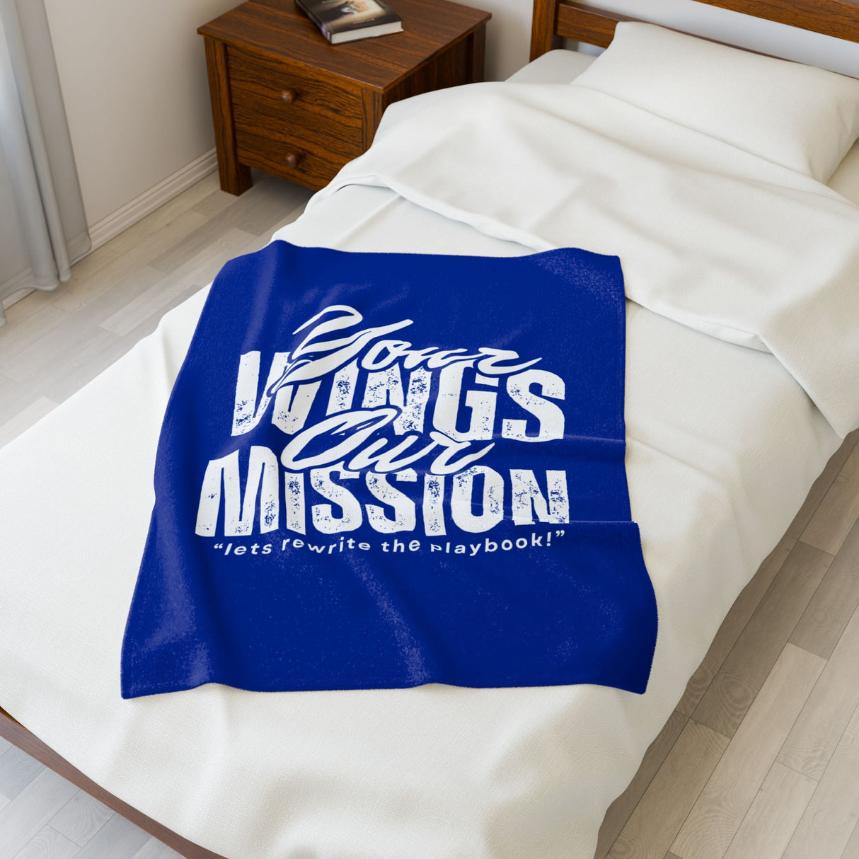 Elevate Plush Blanket Inspirational Velveteen Edition Your Wings Our Mission By The Crew Hangar For Aviation Enthusiasts