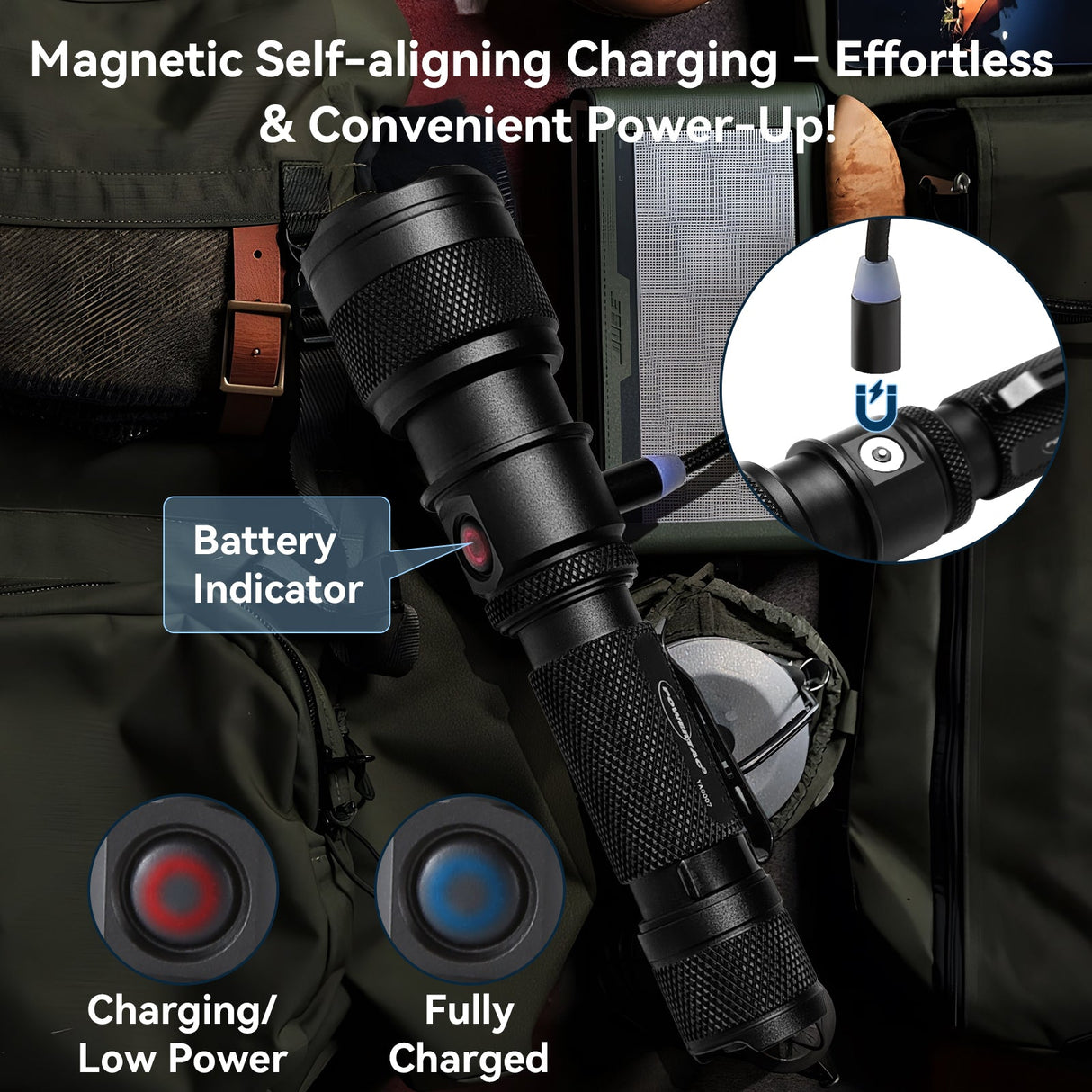 FlexBeam- 1200 Lumen Adjustable Beam Rechargeable Flashlight