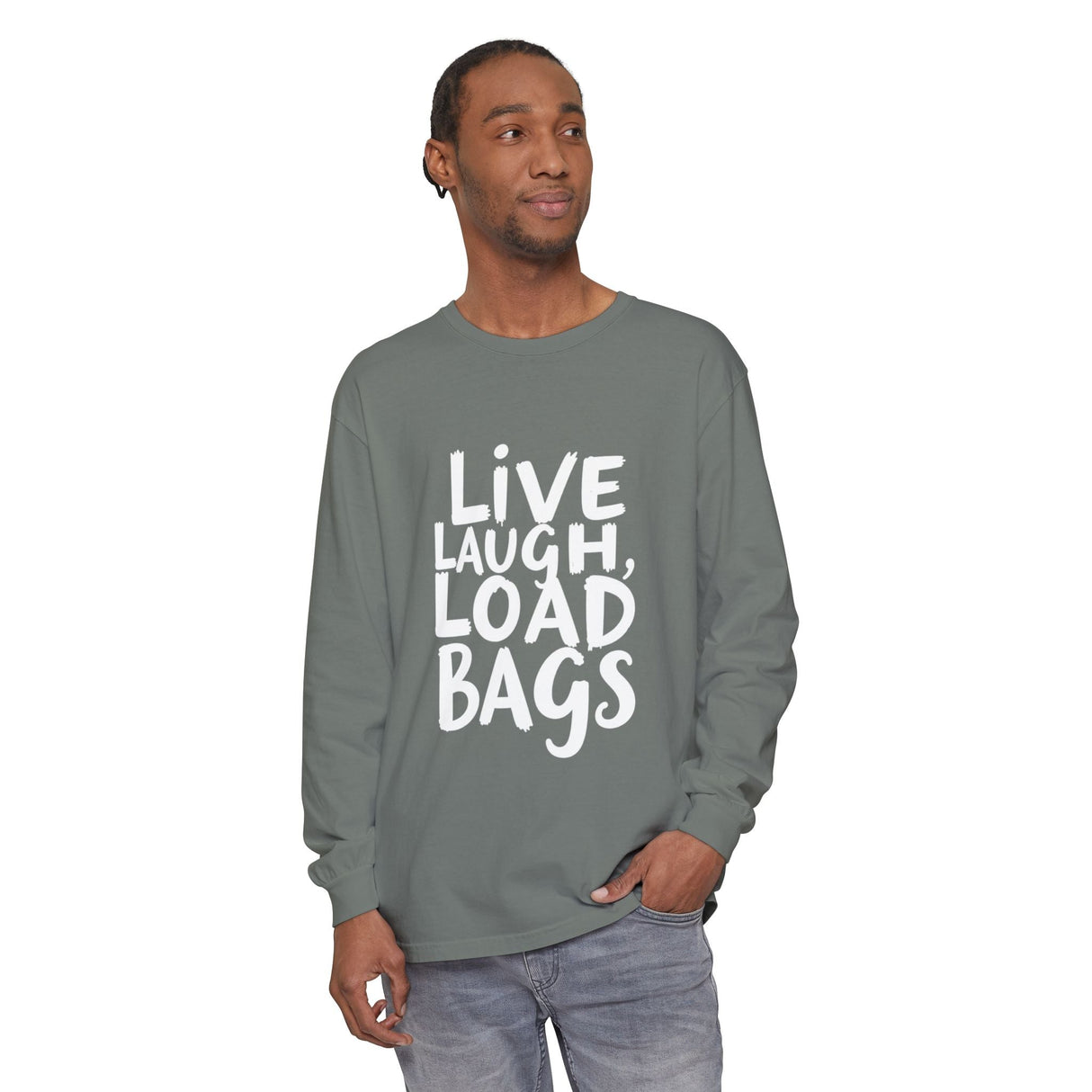 Live Laugh Load Bags Tarmac Edition Long Sleeve Shirt By The Crew Hangar For Ramp Crews
