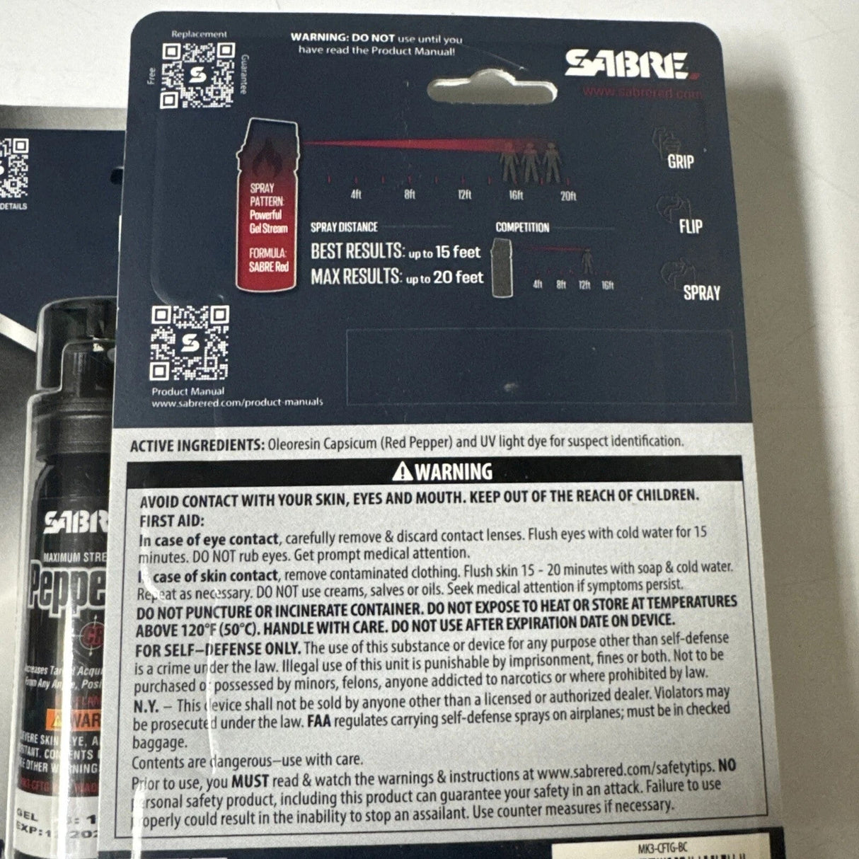 Sabre Crossfire Pepper Gel Strength with Belt Clip for Easy Deployment