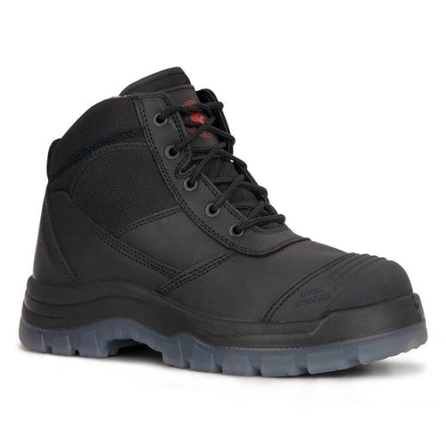 Rockrooster Crisson Side Zip Steel Toe Leather Work Boots For Construction Crews