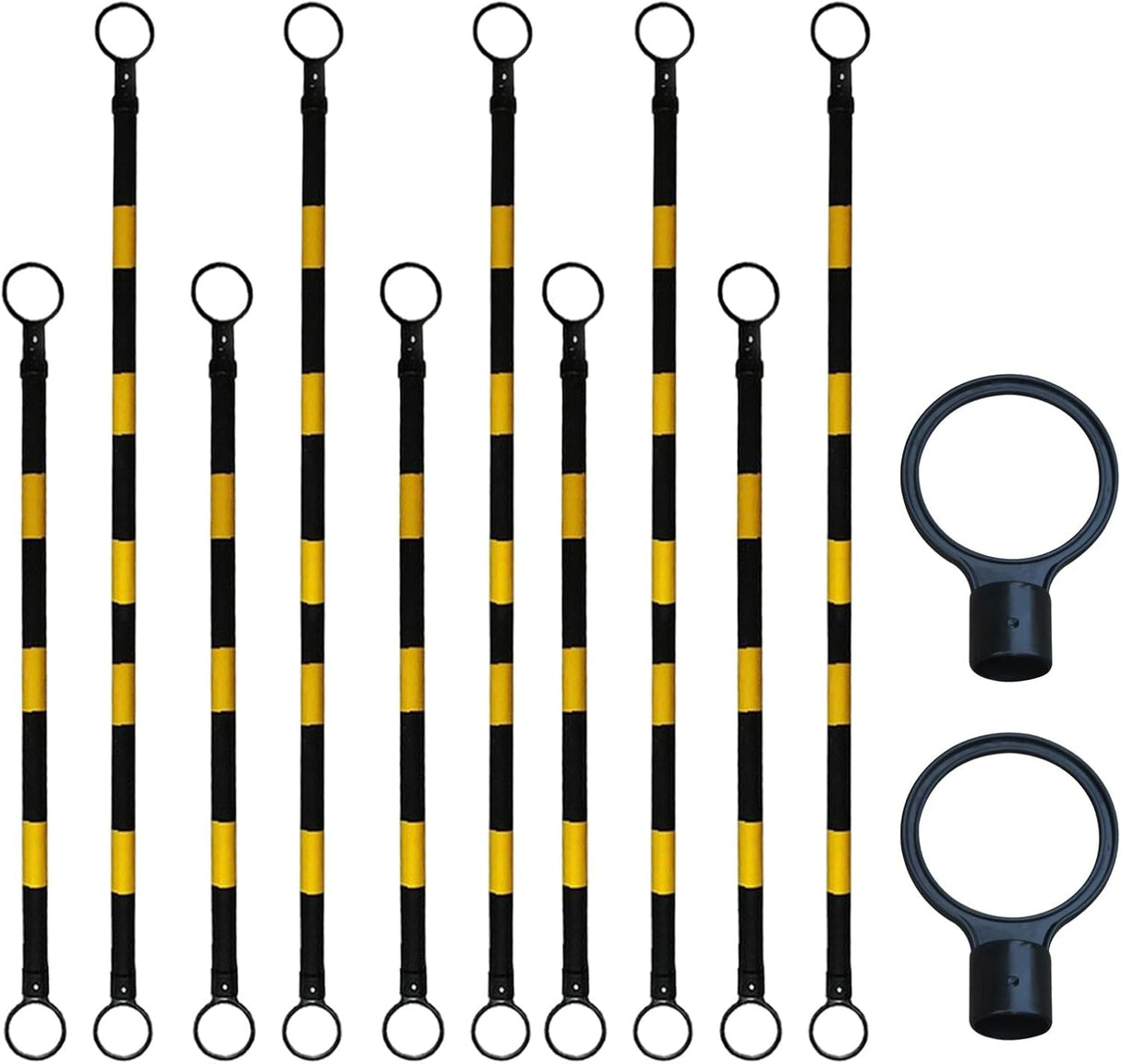 Retractable Traffic Cone Bar The Crew Hangar Ultra Visible Reflective Poles 3.3 To 6.6 Ft For Public Areas Pack 10 To 50