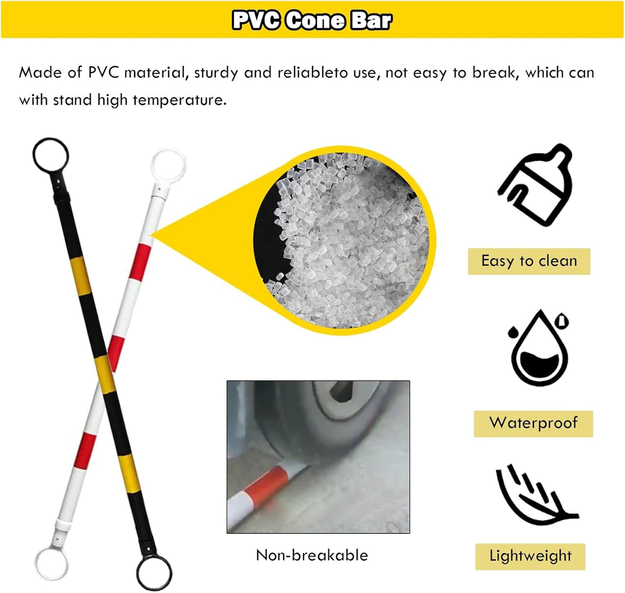 Retractable Traffic Cone Bar The Crew Hangar Ultra Visible Reflective Poles 3.3 To 6.6 Ft For Public Areas Pack 10 To 50
