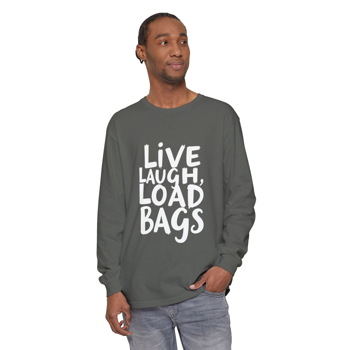 Live Laugh Load Bags Tarmac Edition Long Sleeve Shirt By The Crew Hangar For Ramp Crews