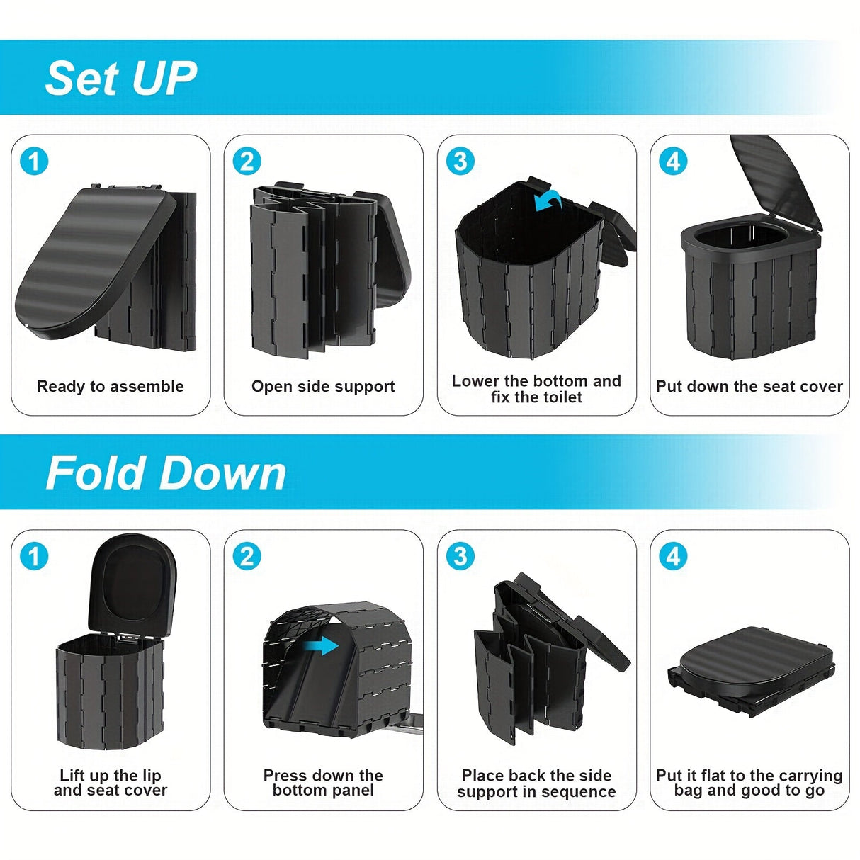 Portable Outdoor Toilet Kit with Privacy Tent-1