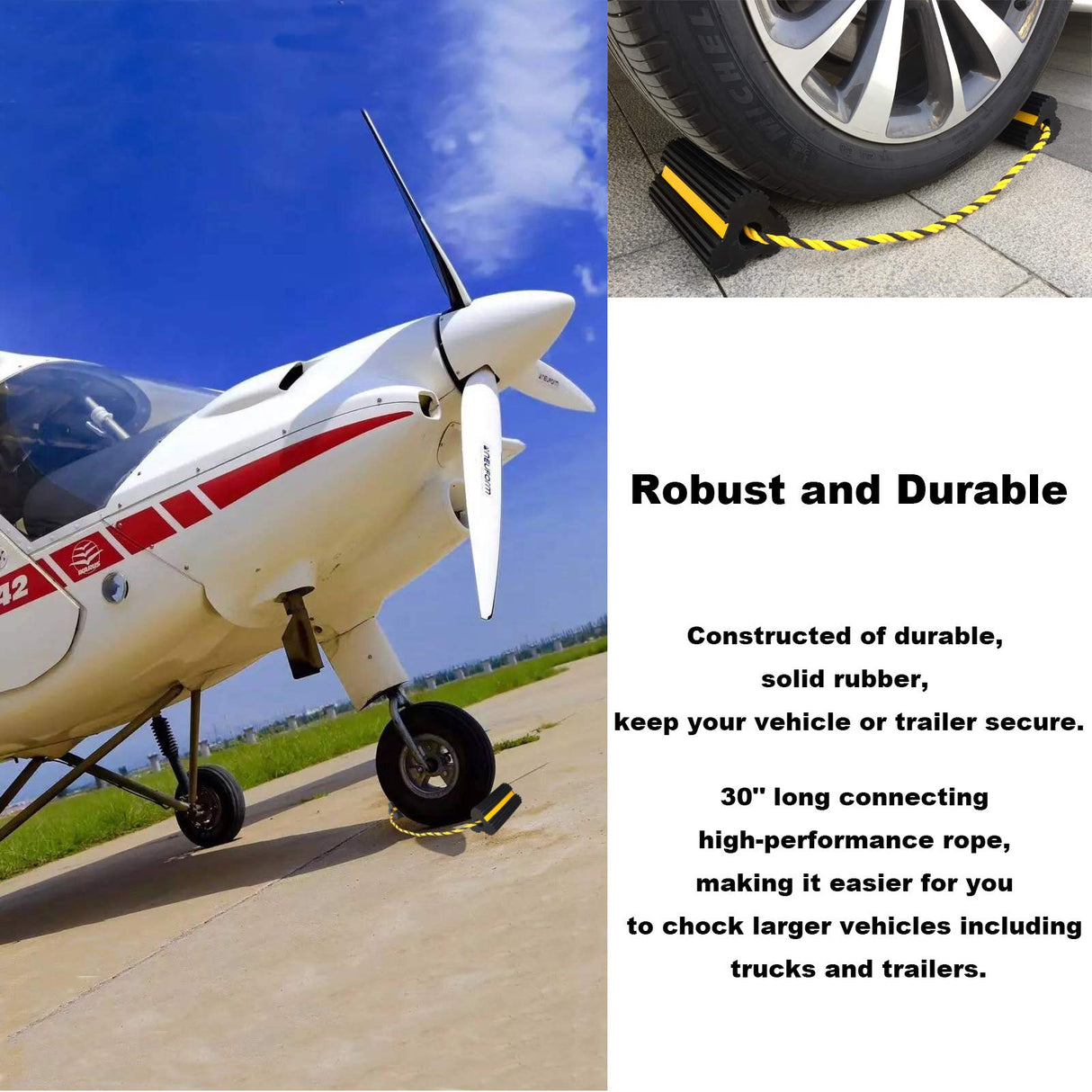 GSE Dual Wheel Chocks Heavy Duty Rubber For Aviation Ground Support Pros The Crew Hangar