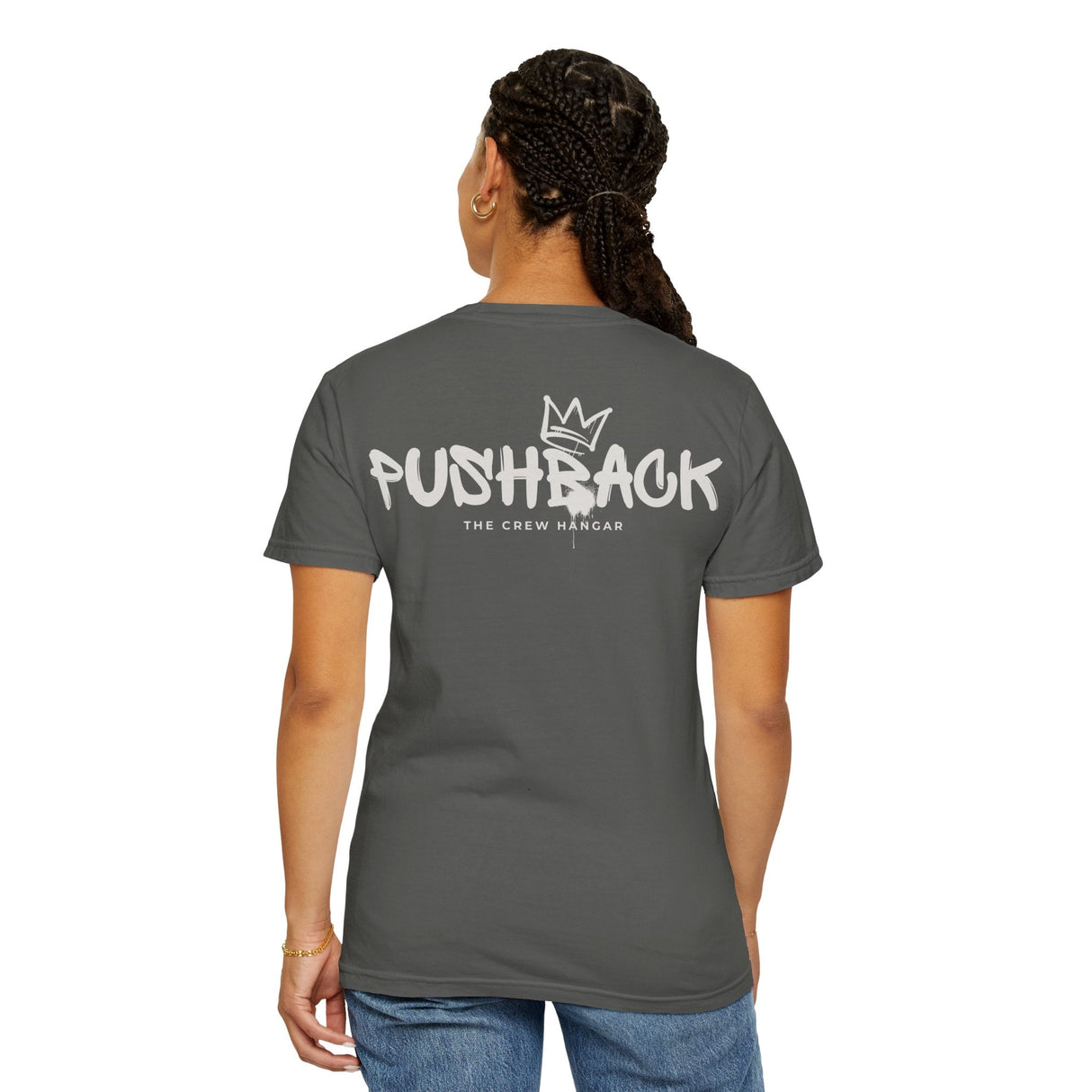 Pushback Vintage Crown Tee The Crew Hangar Edition Garment Dyed Comfort Bold Back Crown Logo For Streetwear Fans