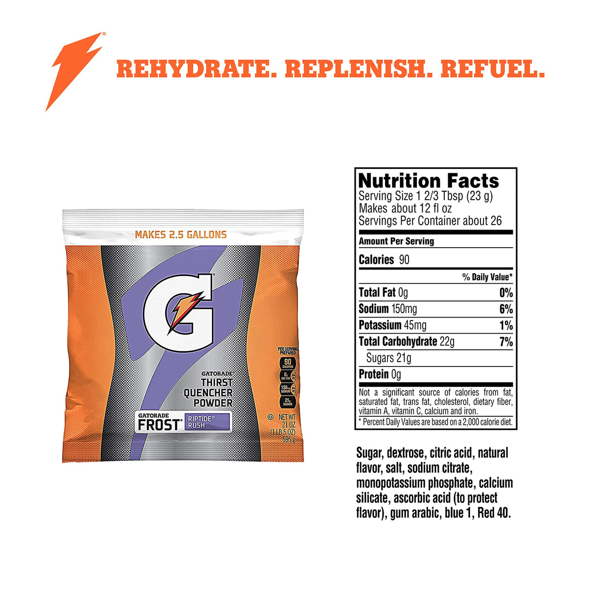 Gatorade Powder Riptide Rush 32 Pack Electrolyte Hydration For Athletes Performance Boost