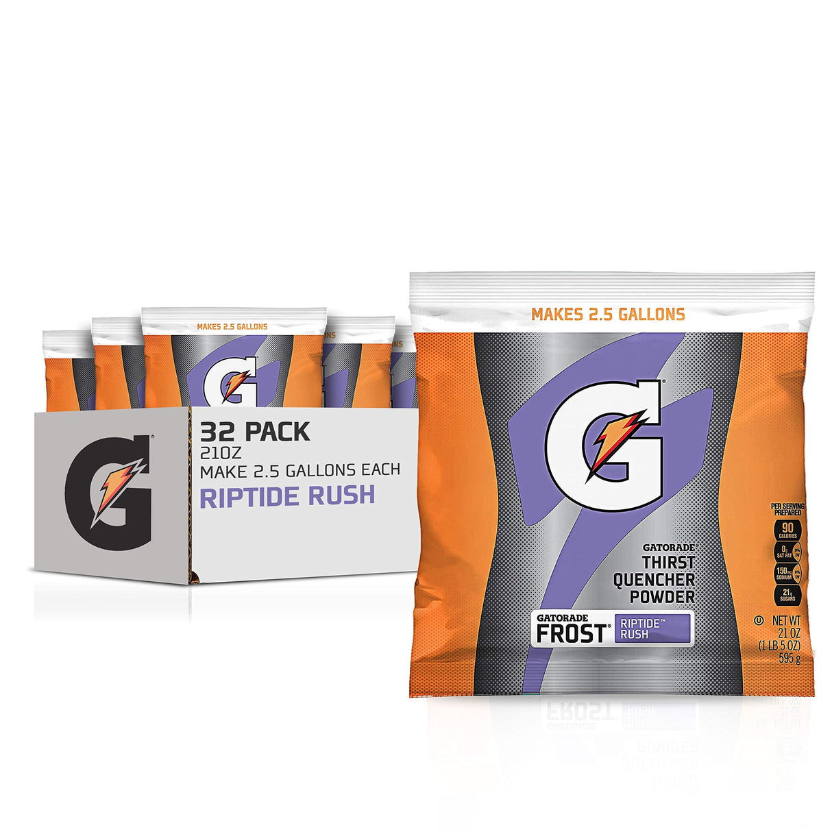 Gatorade Powder Riptide Rush 32 Pack Electrolyte Hydration For Athletes Performance Boost