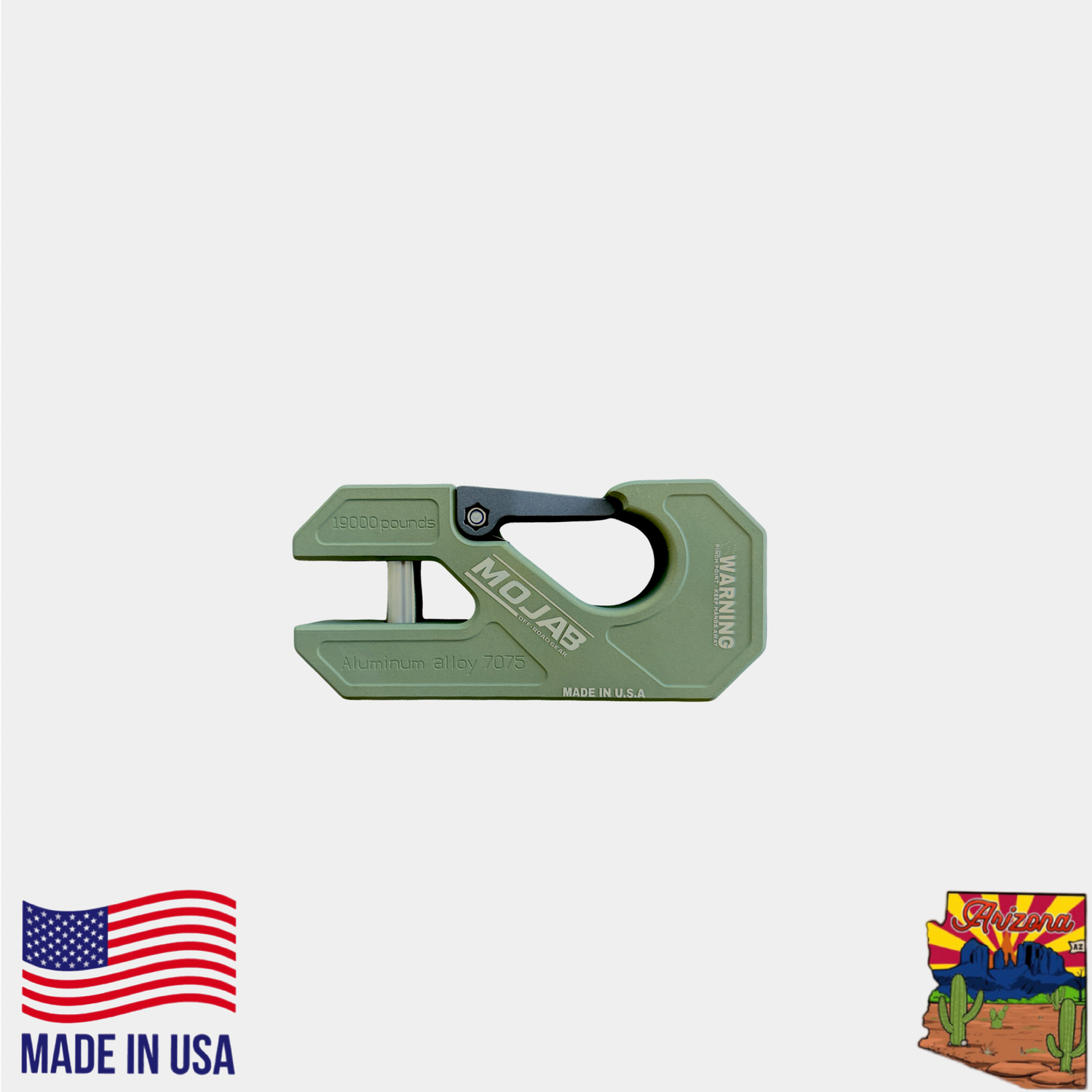 Aluminum winch shackle, closed latch (LIFE TIME WARRANTY*)