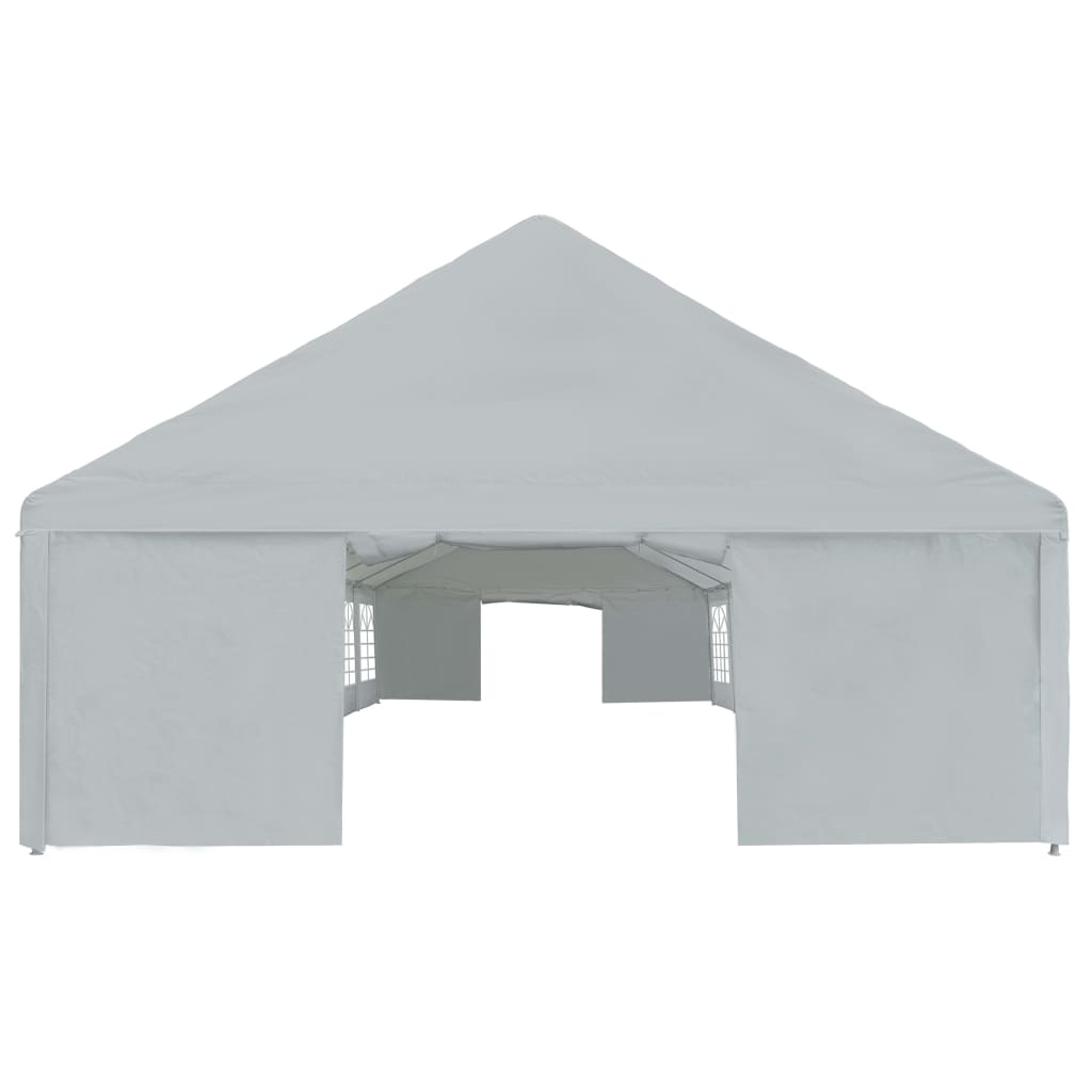 vidaXL Party Tent Outdoor Canopy Tent with Sidewalls Patio Gazebo Shelter Gray-3