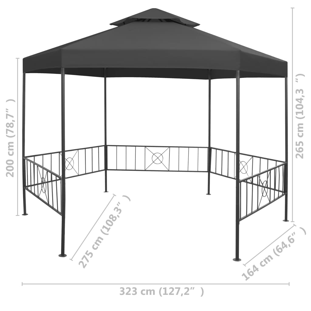 vidaXL Gazebo Outdoor Canopy Tent Patio Pavilion Wedding Party Tent Sunshade-3