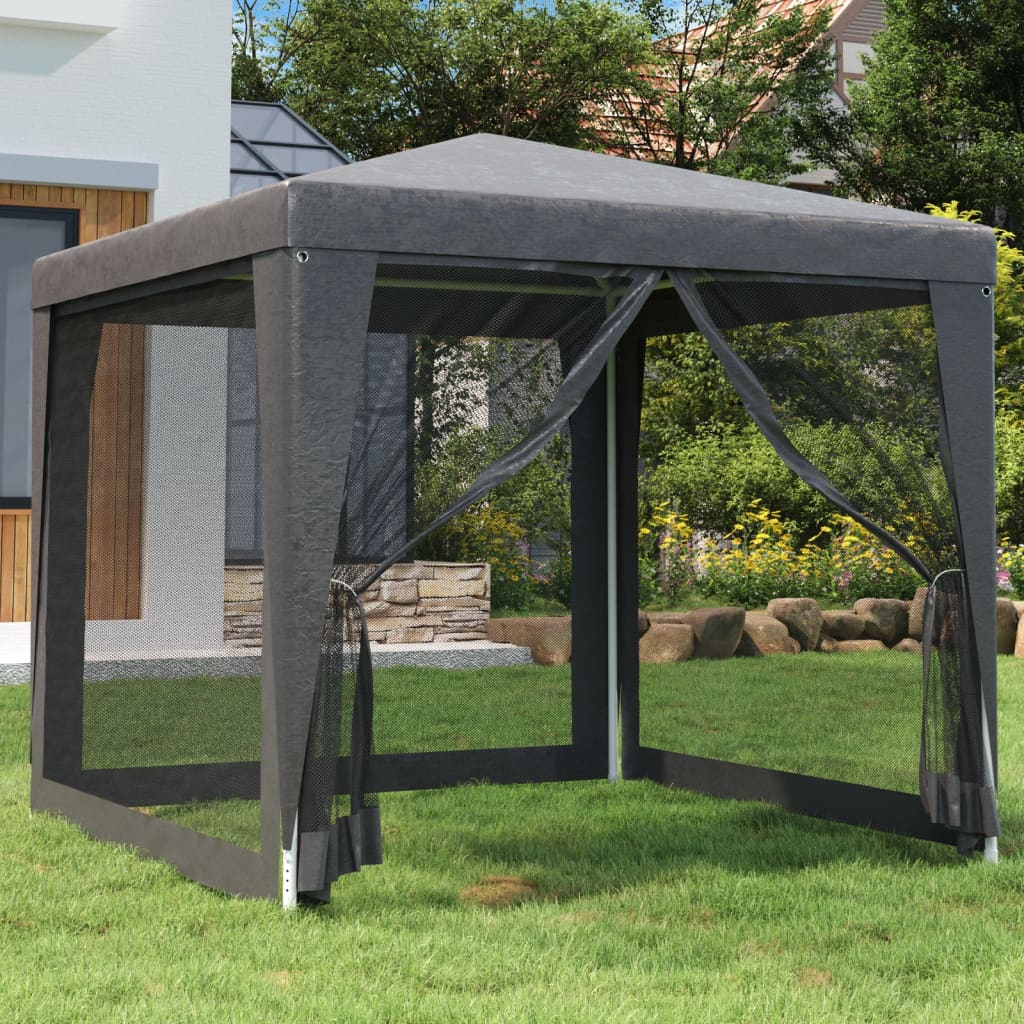 vidaXL Party Tent Outdoor Canopy Tent Gazebo Marquee with 4 Mesh Sidewalls-9