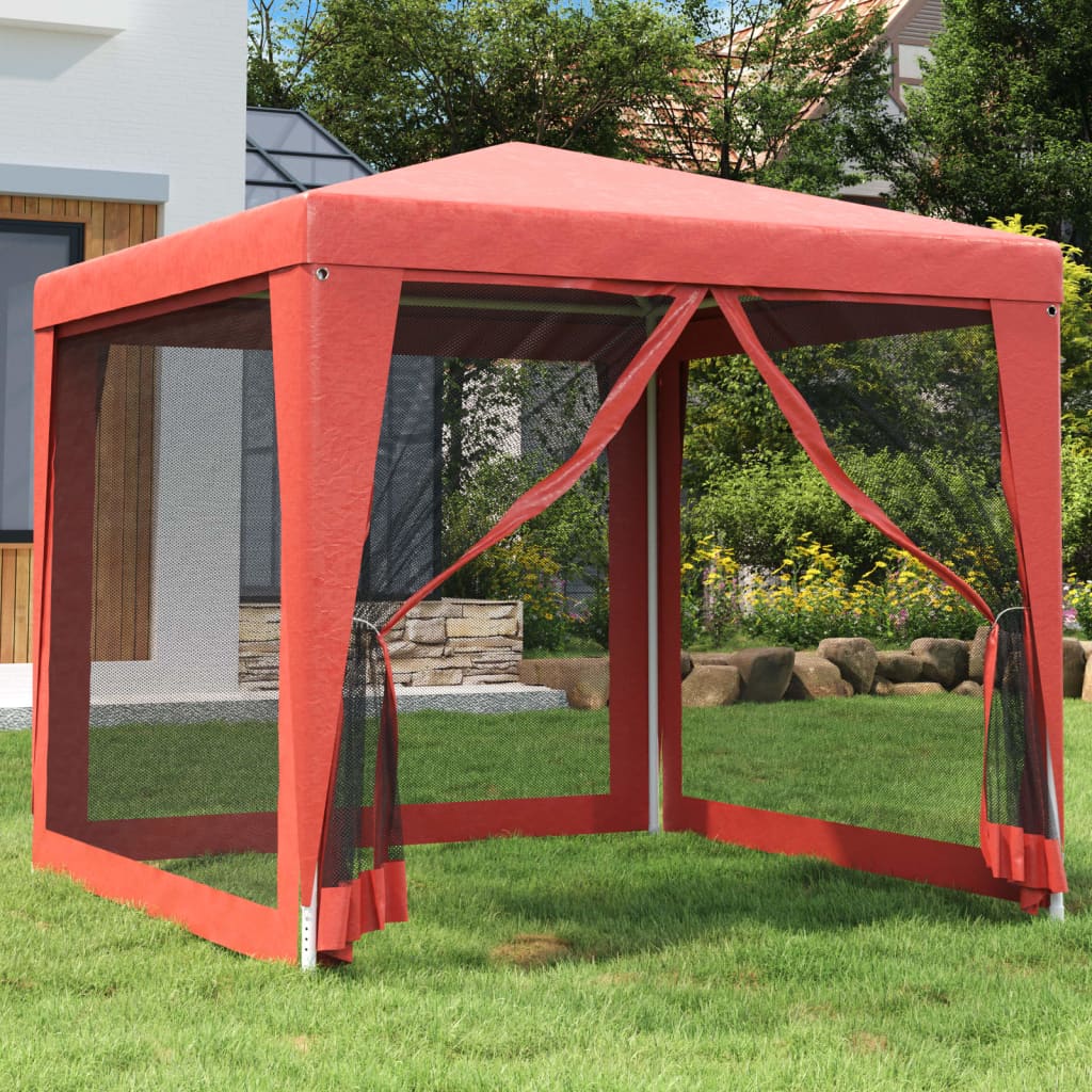 vidaXL Party Tent Outdoor Canopy Tent Gazebo Marquee with 4 Mesh Sidewalls-25
