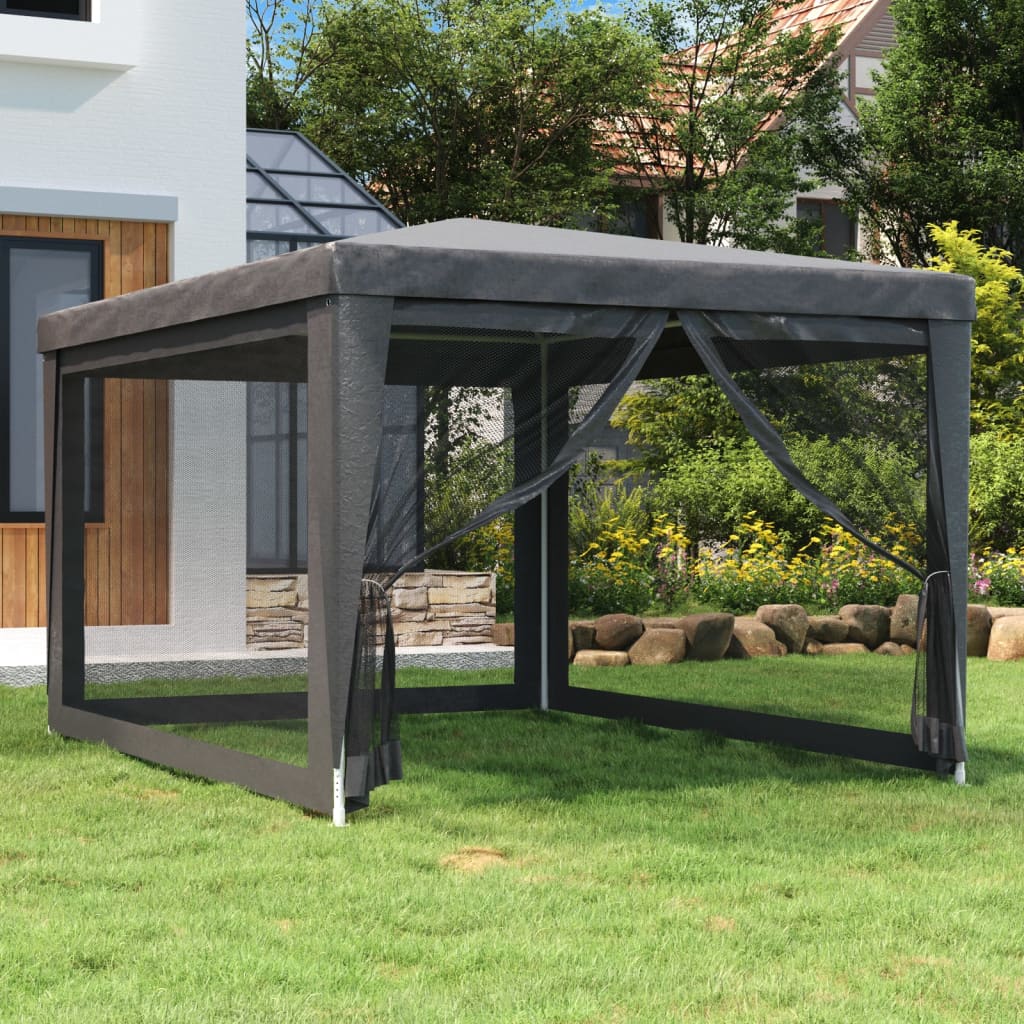 vidaXL Party Tent Outdoor Canopy Tent Gazebo Marquee with 4 Mesh Sidewalls-7