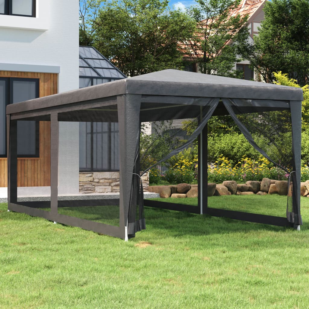 vidaXL Party Tent Outdoor Canopy Tent Gazebo Marquee with 4 Mesh Sidewalls-6