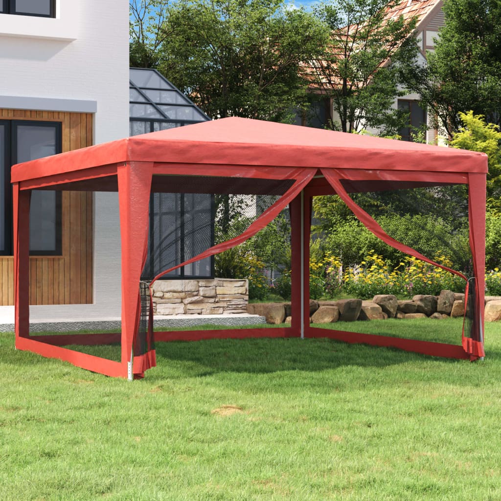 vidaXL Party Tent Outdoor Canopy Tent Gazebo Marquee with 4 Mesh Sidewalls-28