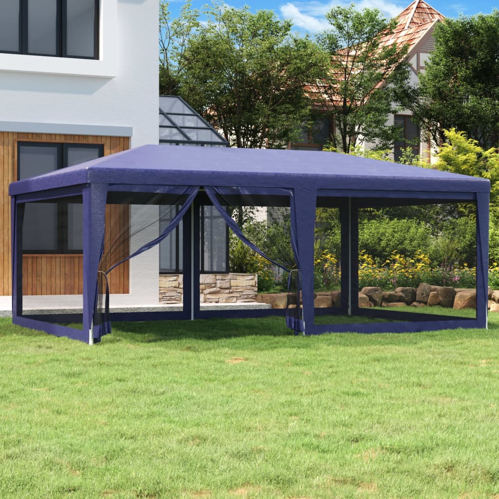 vidaXL Party Tent Outdoor Canopy Tent Gazebo Marquee with 4 Mesh Sidewalls-12