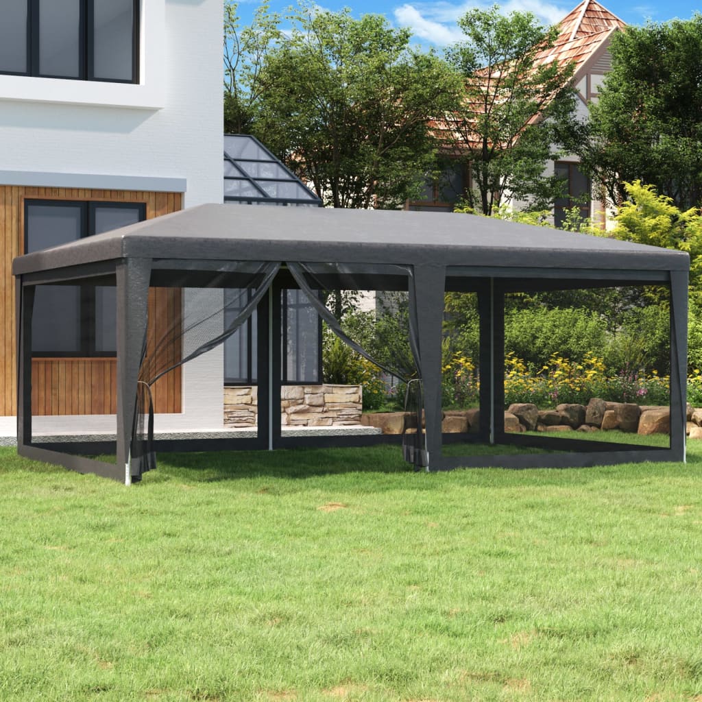 vidaXL Party Tent Outdoor Canopy Tent Gazebo Marquee with 4 Mesh Sidewalls-8