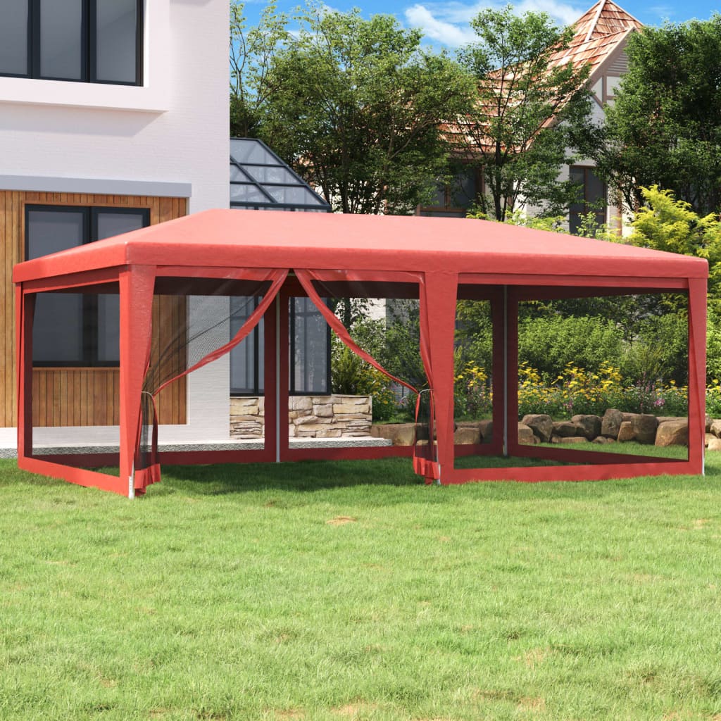 vidaXL Party Tent Outdoor Canopy Tent Gazebo Marquee with 4 Mesh Sidewalls-29