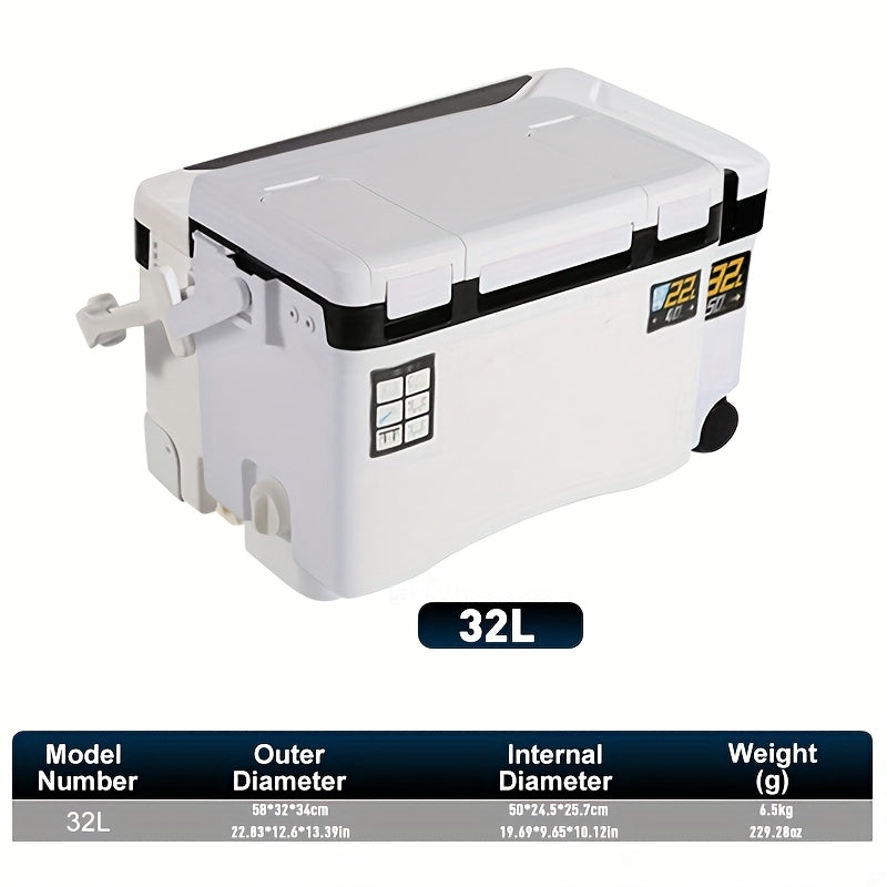 Slip-Resistant Fishing Cooler Box with Bait Compartment (32L)-4