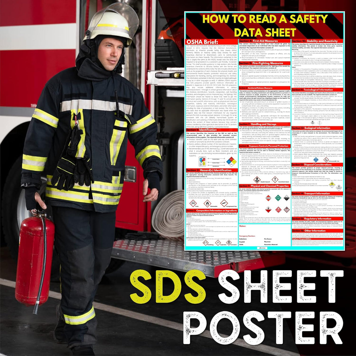 Safety Data Sheet Poster SDS MSDS Readable 24x36 UV Coated Sign For OSHA HMIS Compliance The Crew Hangar
