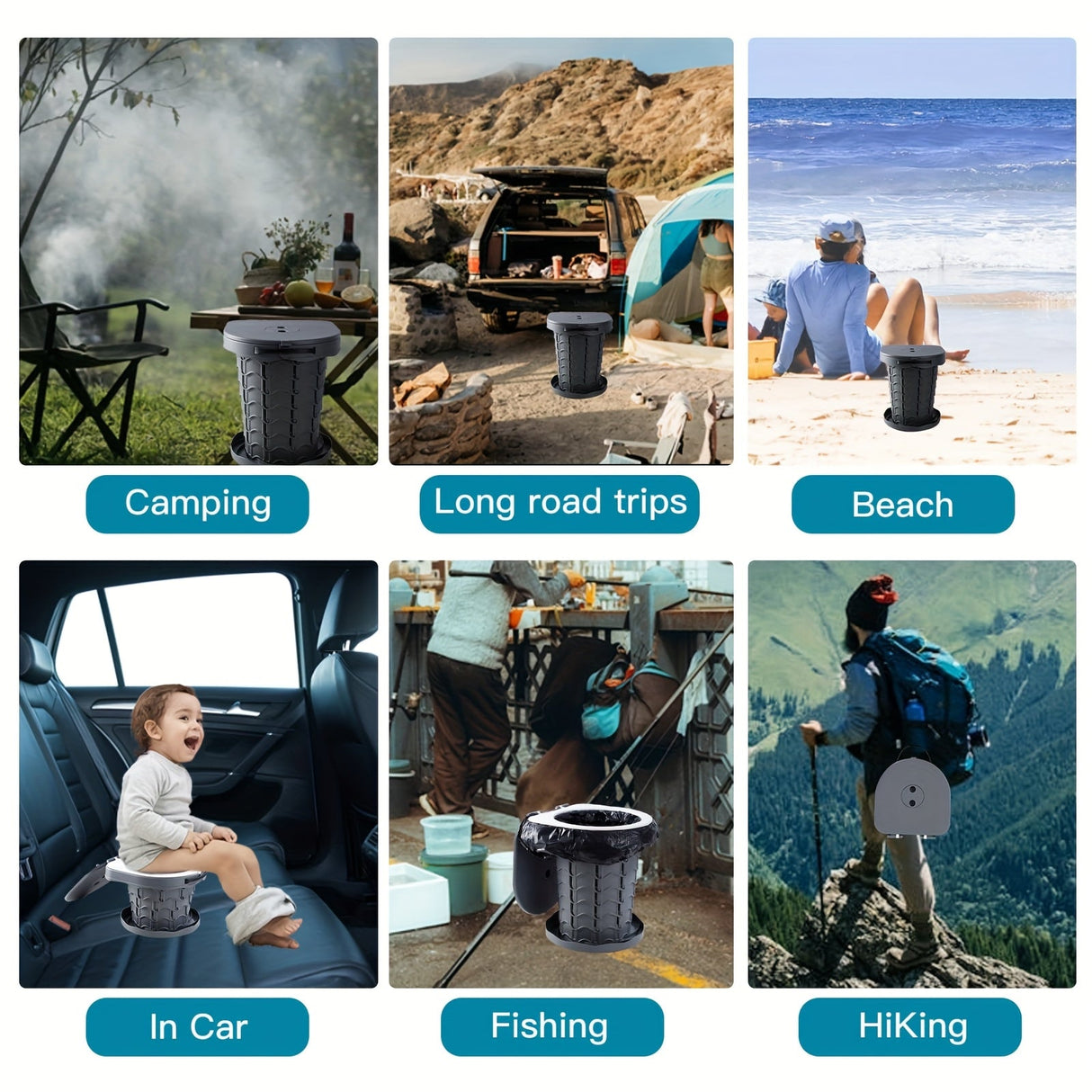 Camping Toilet Portable Adjustable Potty-3