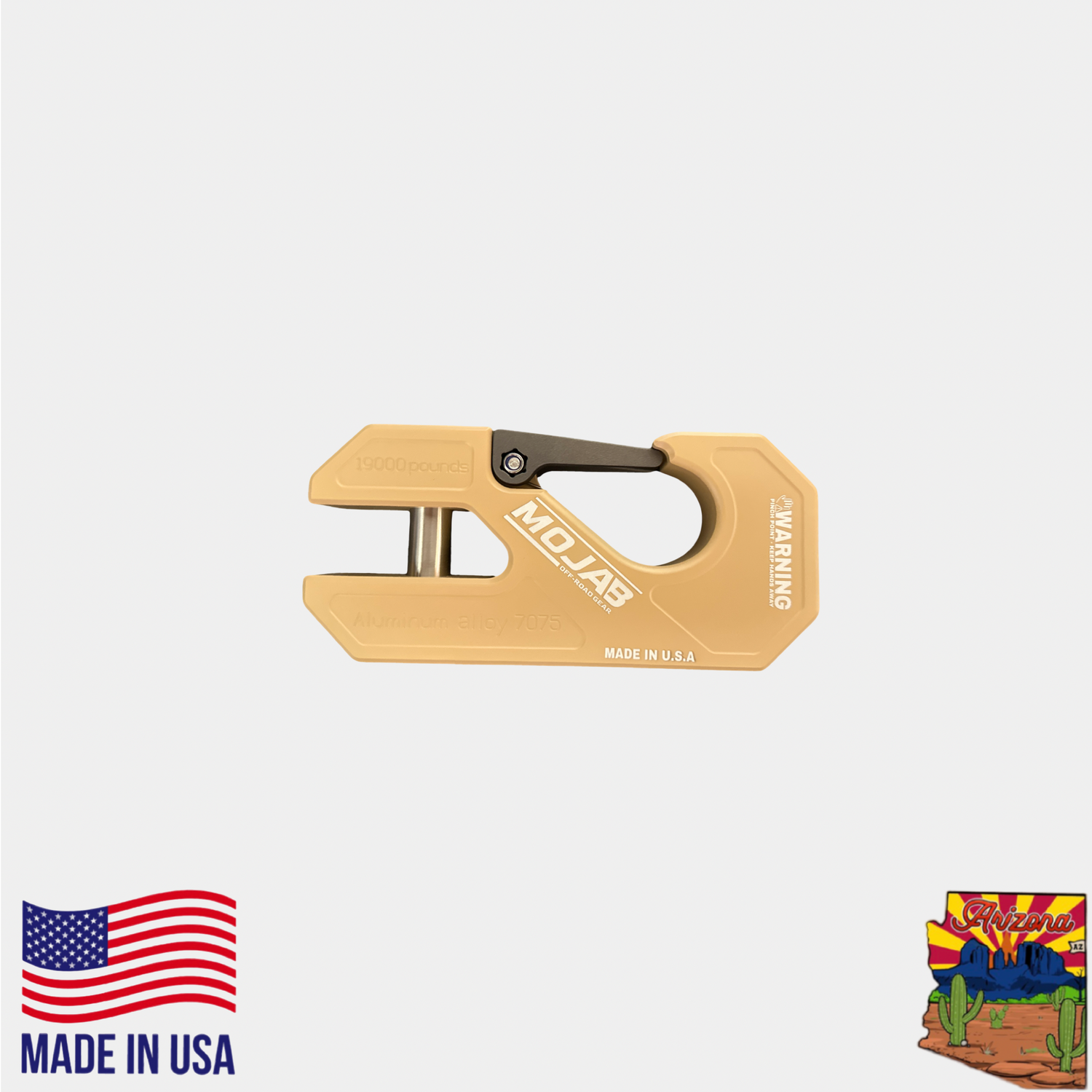 Aluminum winch shackle, closed latch (LIFE TIME WARRANTY*)