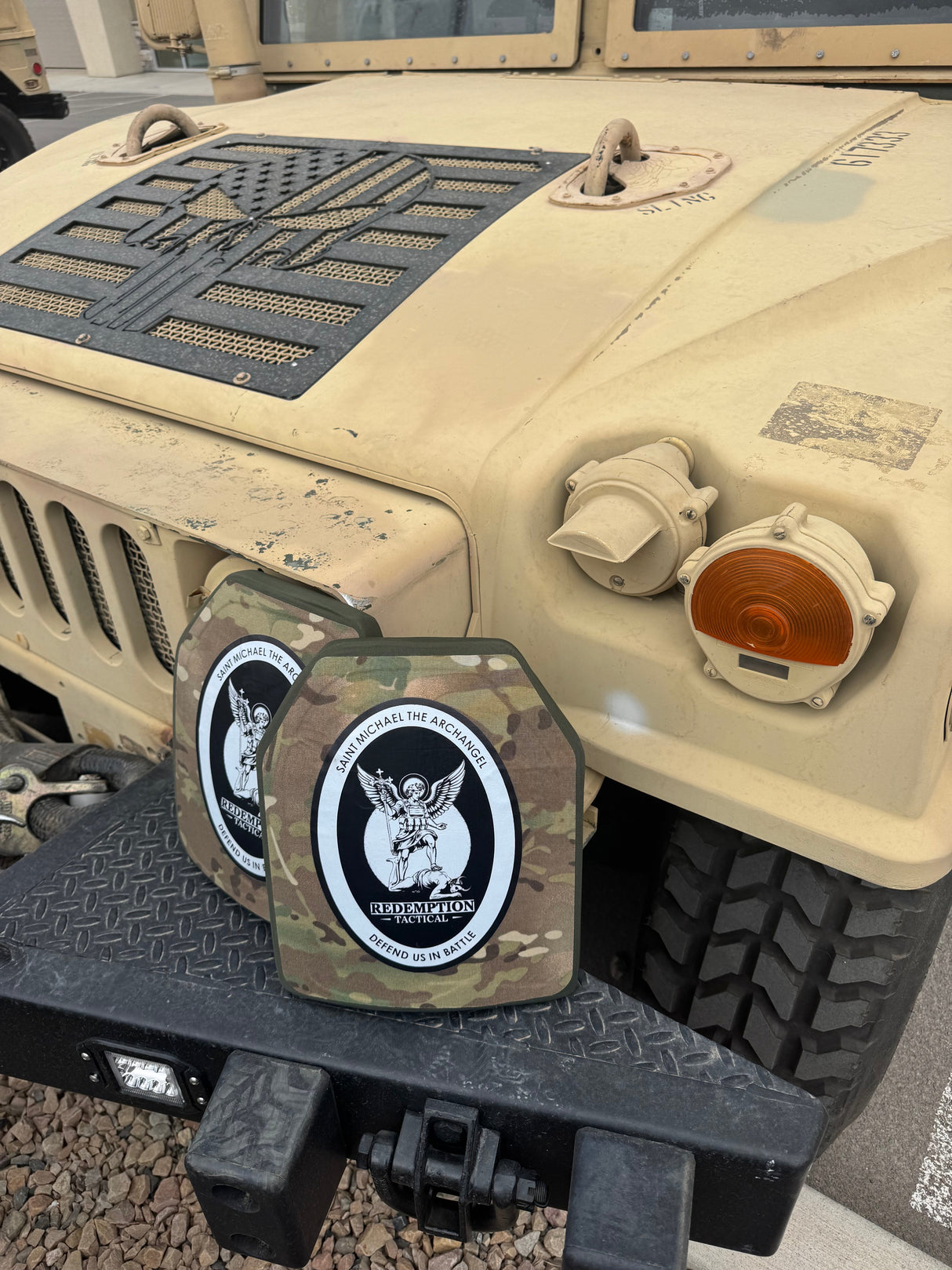 St Michael Archangel Plates Pair of 10x12 Level IV Ceramic PE Plates Ballistic FRONT AND BACK (SIZE SMALL to LARGE) Curved with Shooters Cut