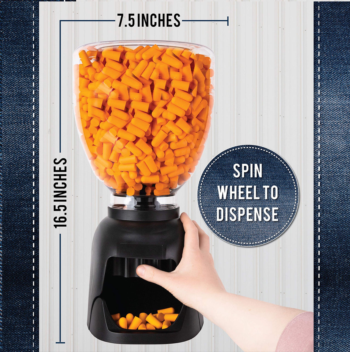 The Crew Hangar Foam Ear Plugs Dispenser Wall Mount 500 Pairs Refillable Station Industrial Safety