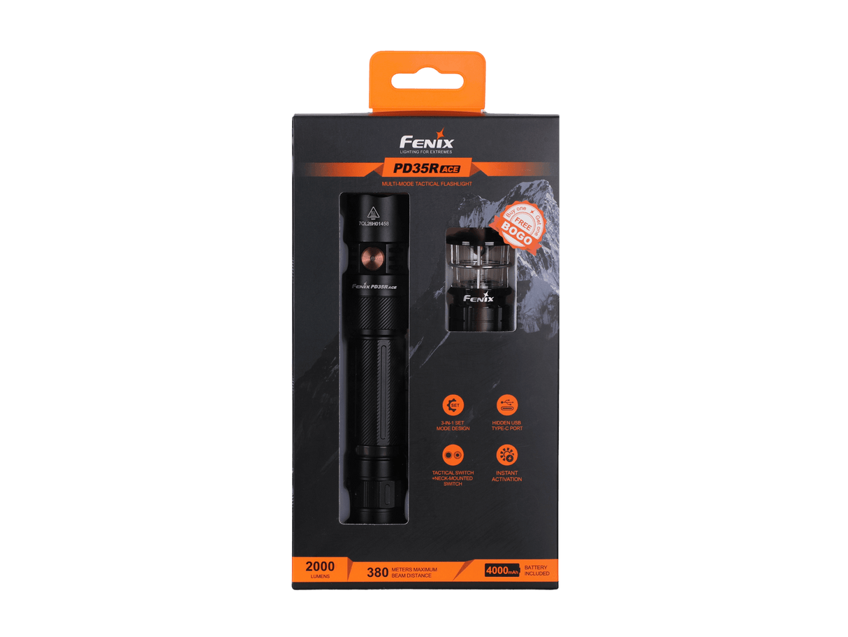 Fenix PD35R ACE Tactical Flashlight - Trail-Ready Gear