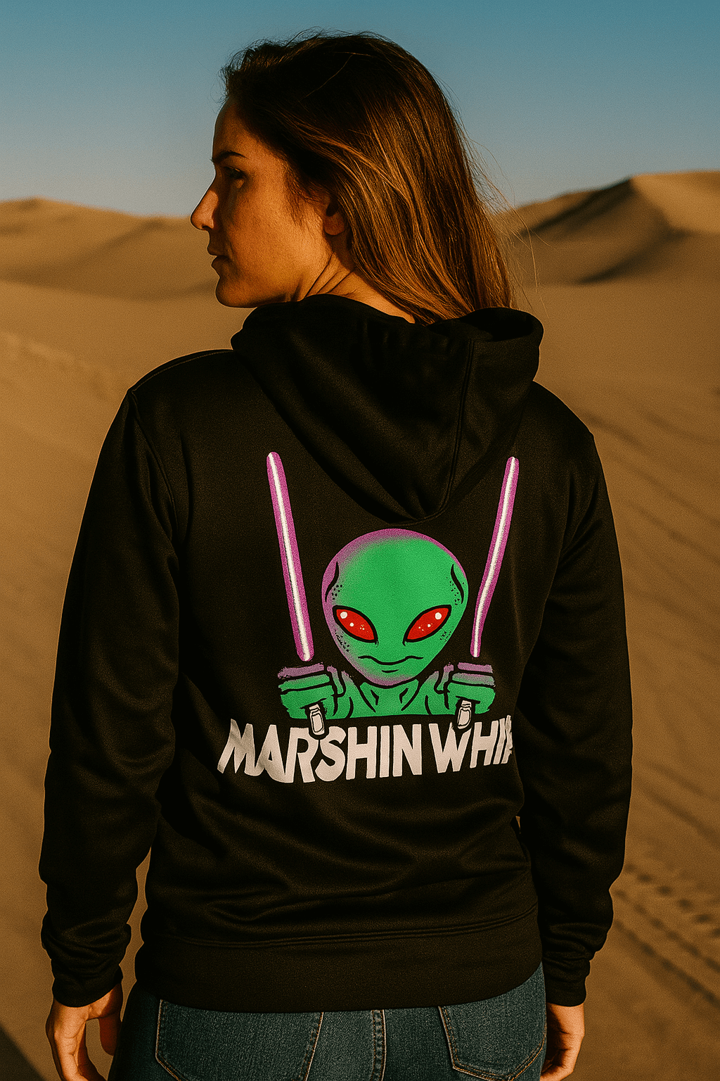 Marshin Whips Black Marty Hoodie – Bold Off-Road Apparel, Unisex Fit
