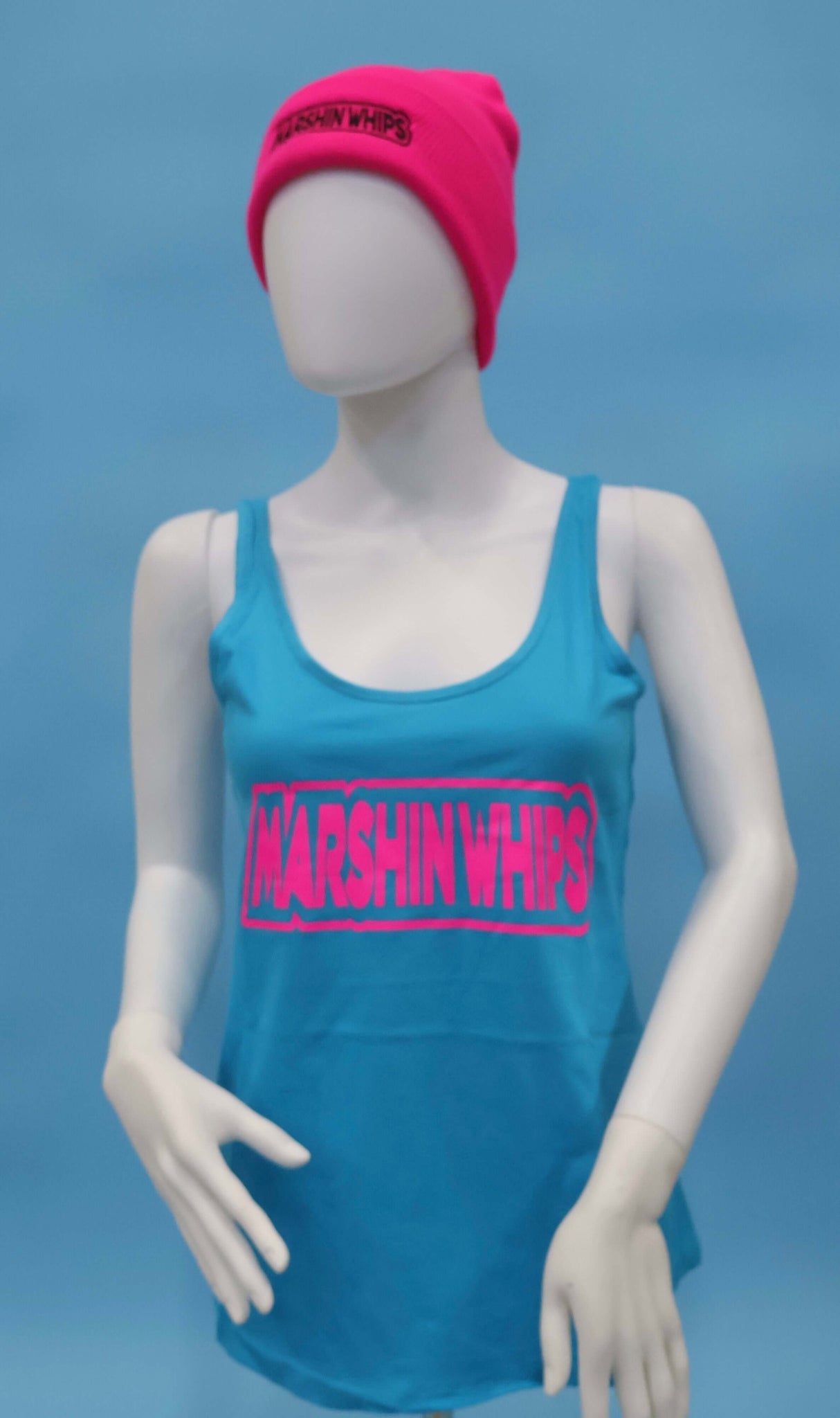 Blue and Pink Marshin Whips Tank Top