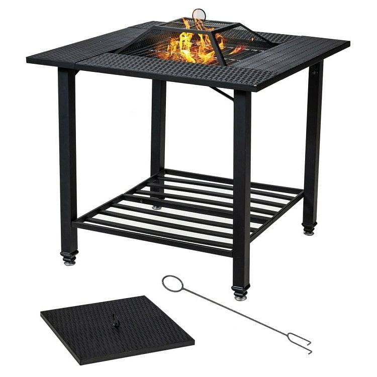 4in1 Square Fire Pit Grill IceBucket Table -Adventure-Ready