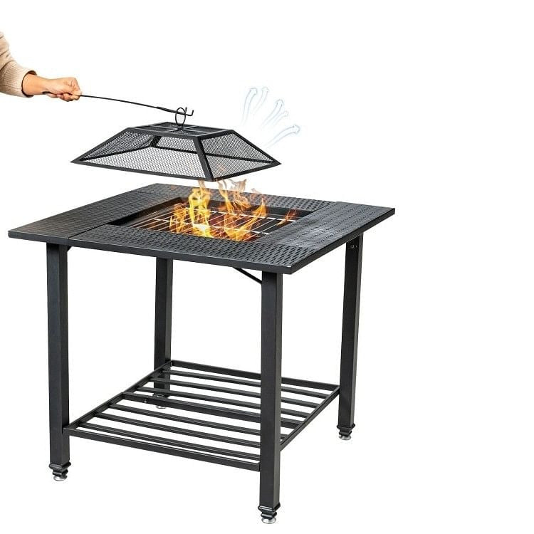 4in1 Square Fire Pit Grill IceBucket Table -Adventure-Ready