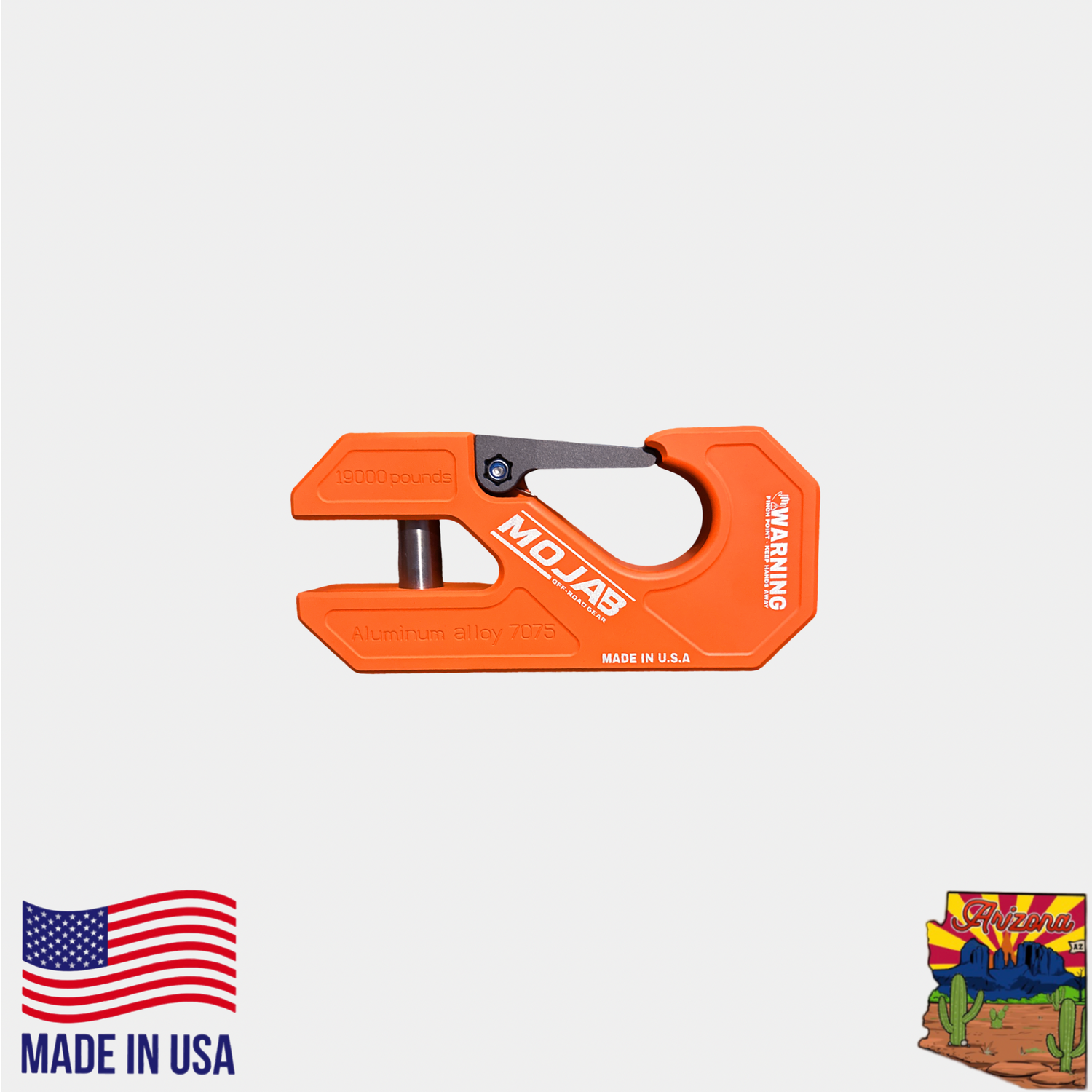 Aluminum winch shackle, closed latch (LIFE TIME WARRANTY*)