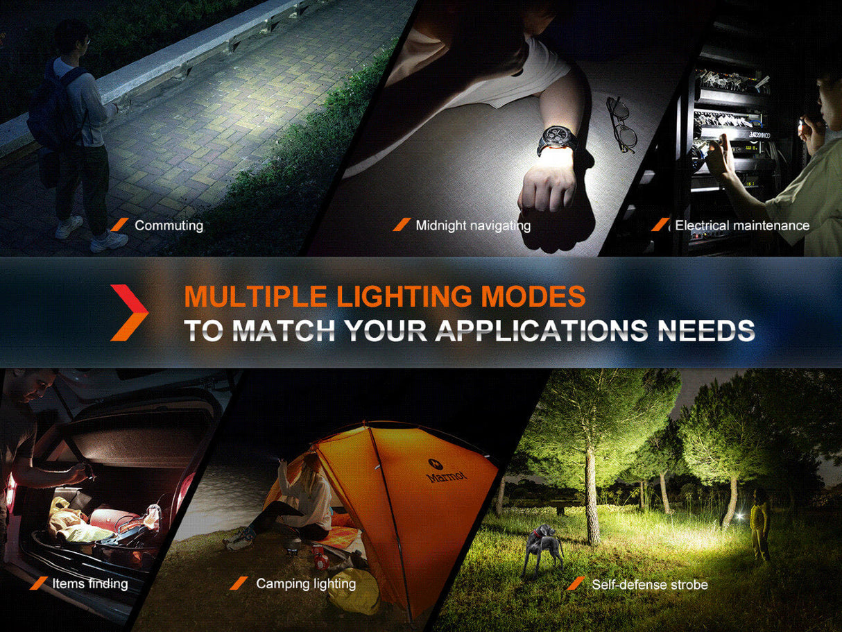 Fenix E18R V2 Rechargeable LED Flashlight For EDC Enthusiasts 1200 Lumen Compact USB C