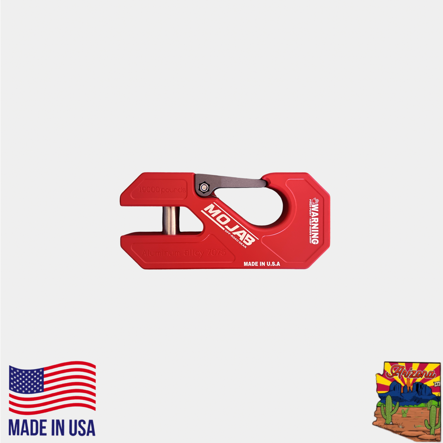 Aluminum winch shackle, closed latch (LIFE TIME WARRANTY*)