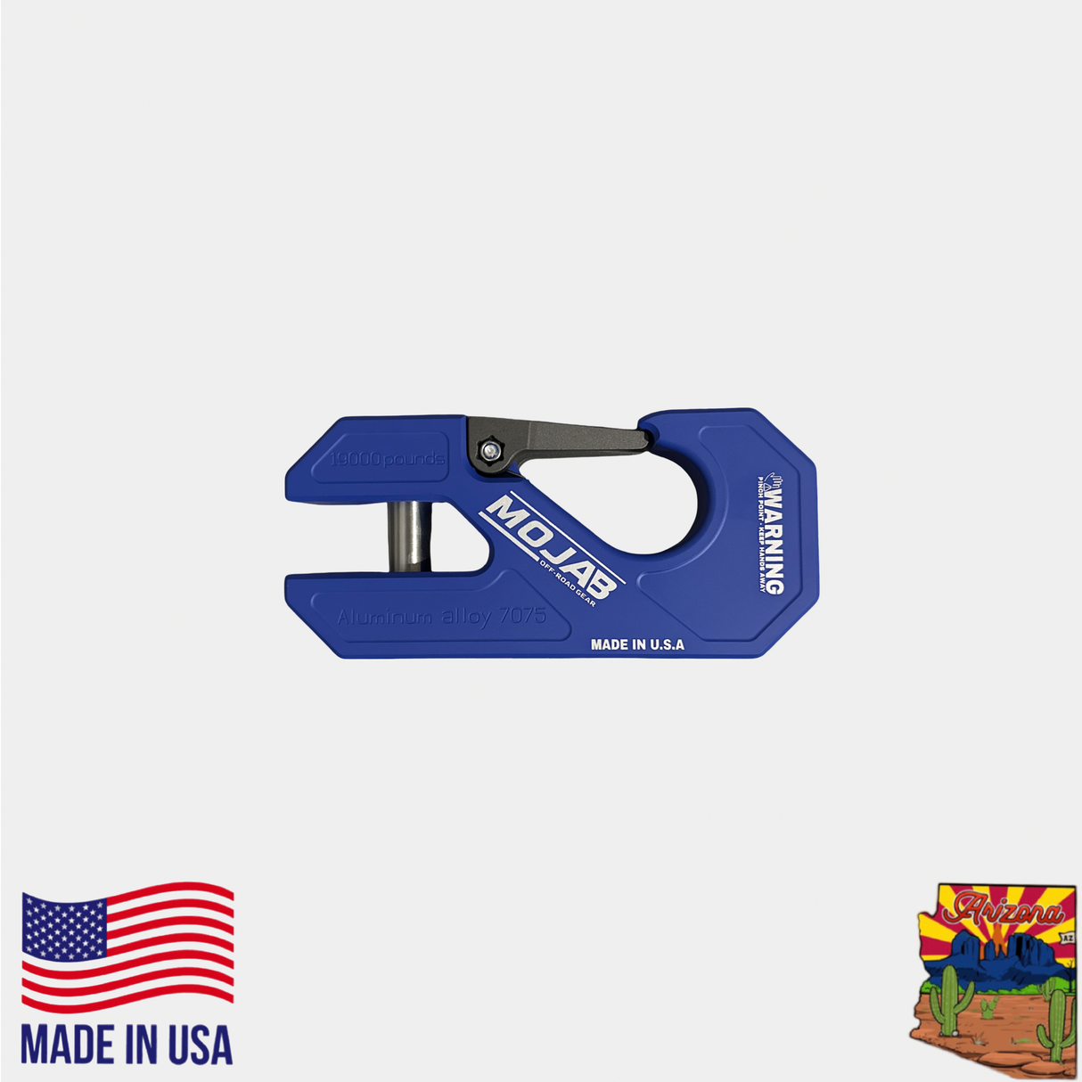 Aluminum winch shackle, closed latch (LIFE TIME WARRANTY*)