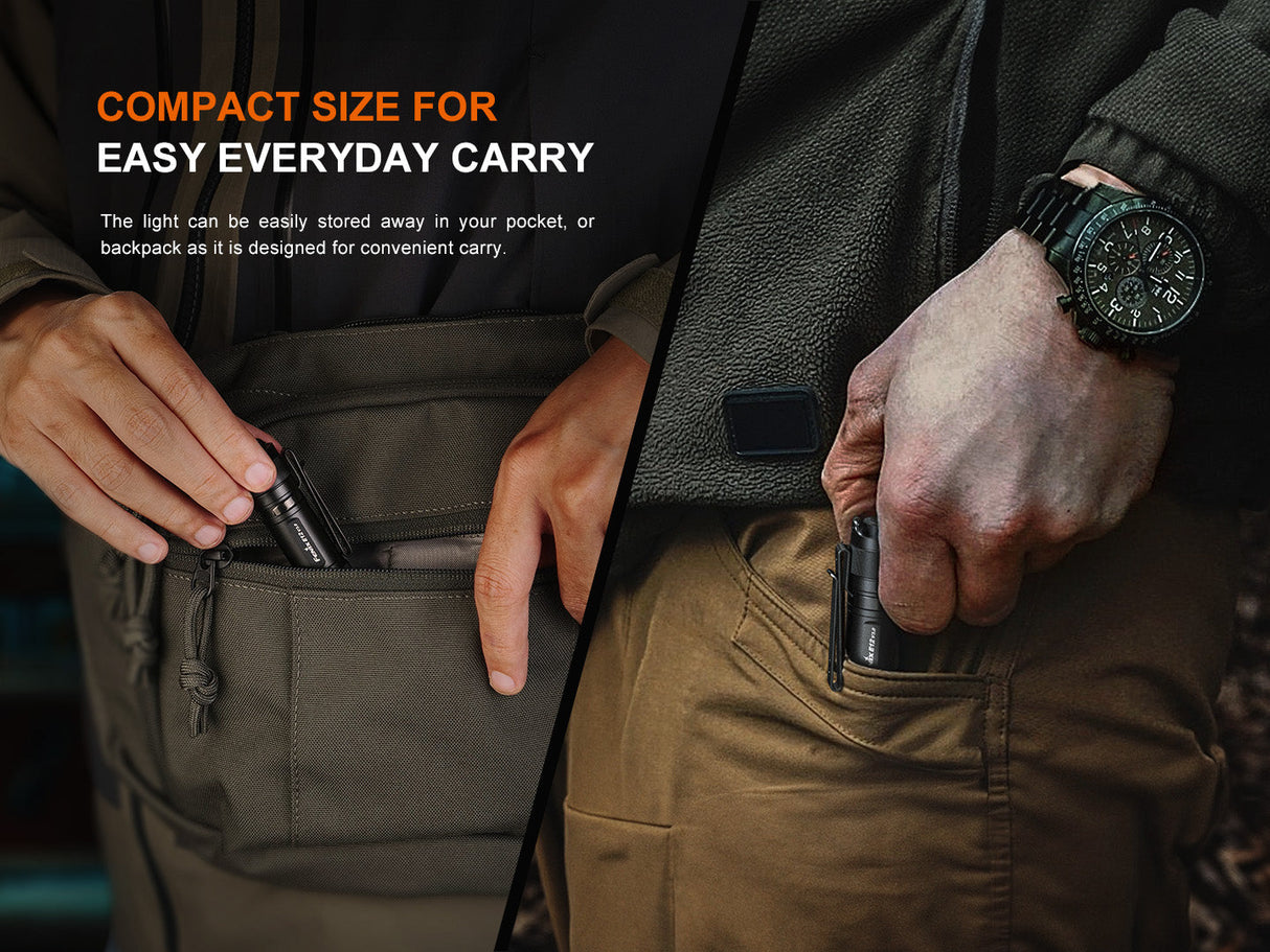 Fenix E12 V3 Pocket EDC AA Flashlight With 200 Lumen Output Magnetic Tail Stand For Everyday Carry