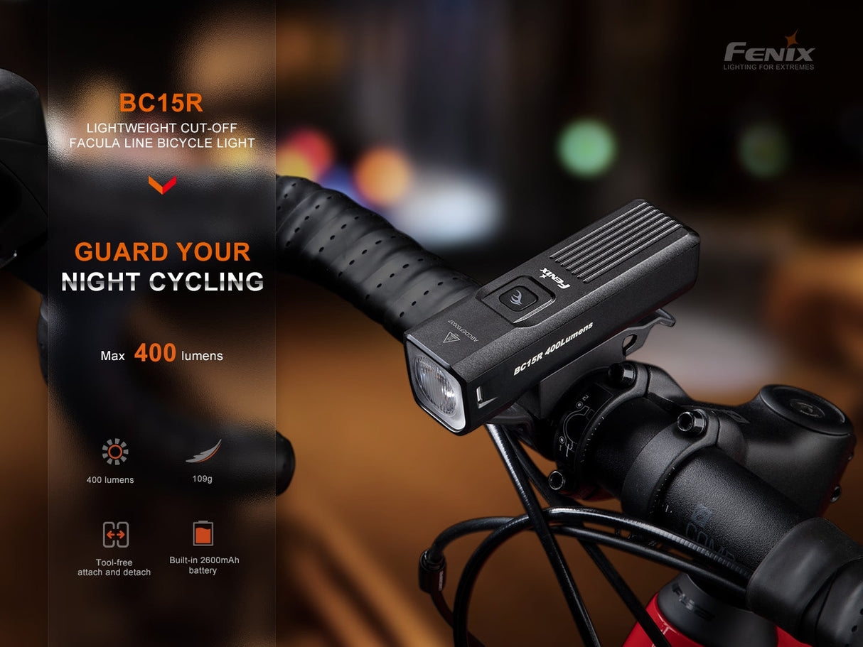 Fenix BC15R Rechargeable Bicycle Light - Adventure-Ready