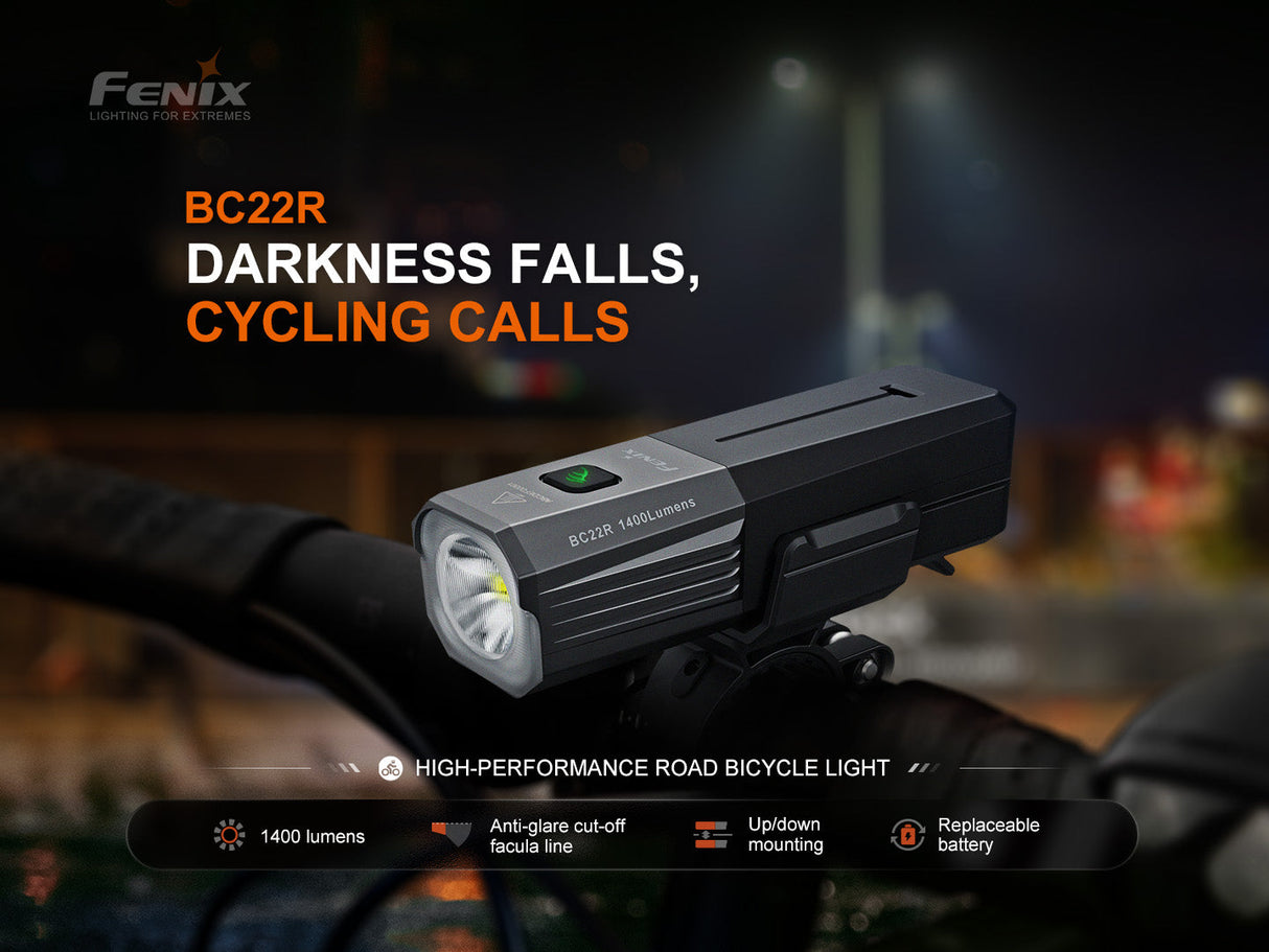 Fenix BC22R Performance Road Bike Light Adventure Ready