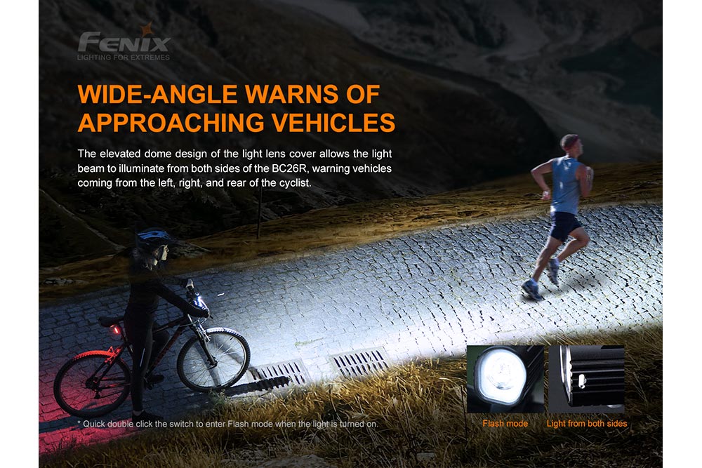 Fenix BC26R Durable Ultra Bright 1600 Lumens Bike Light For Cyclists With USB C Recharge And 65 Hour Runtime