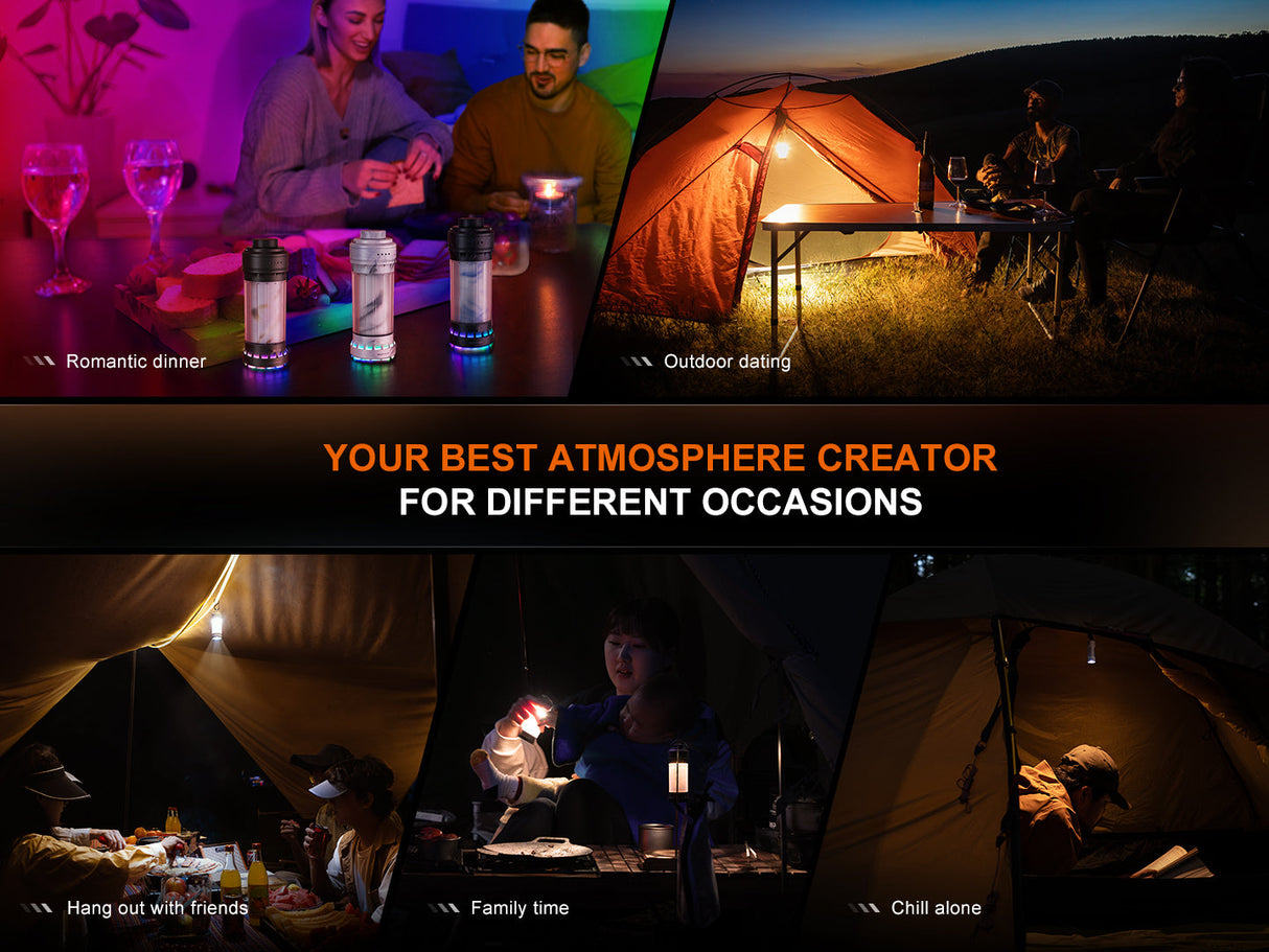 Fenix CL22R Camping Lantern 500 Lumen 200 Hour Runtime 360 Degree Illumination For Campers